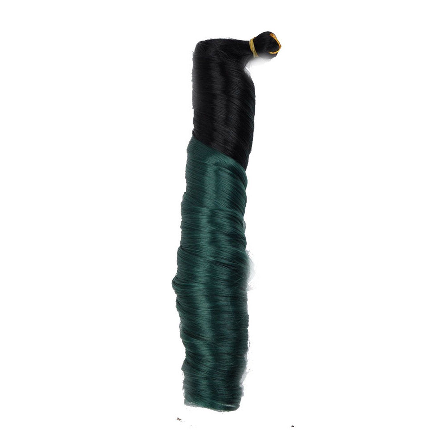 MAGICSHE Kunsthaarperücke 3Pack Französisch lockiges geflochtenes Haar, lose Welle Häkelgeflecht, Elastischer Zopf lockiger synthetischer Zopf (24 Zoll) 1B/Green#