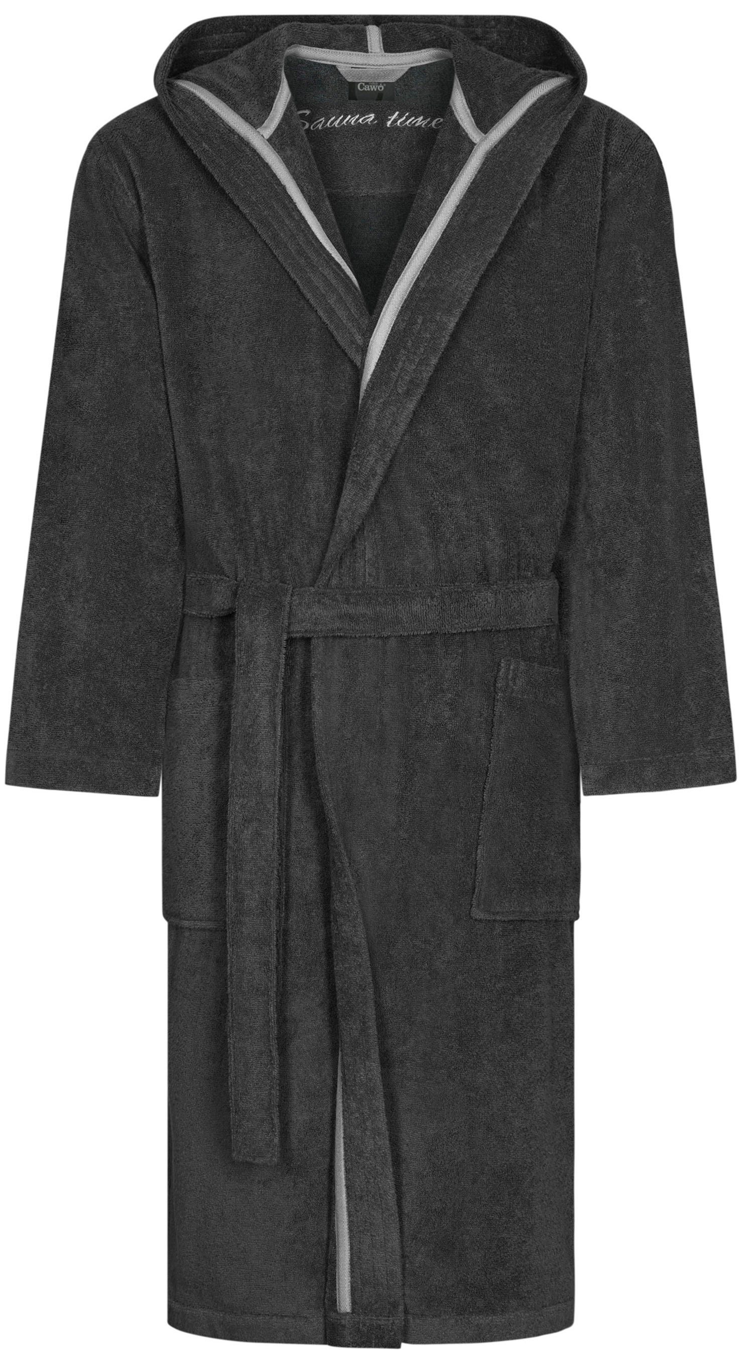 Cawö Herrenbademantel Cawö Herren Bademantel, Wadenlang, Baumwolle, Kapuze, günstig online kaufen
