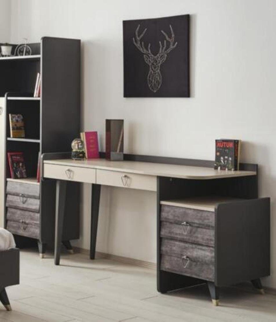 JVmoebel Schreibtisch Modern luxuriöse Grau Holz Schreibtisch Schlafzimmer Möbel Stilvoll, Made in Europa