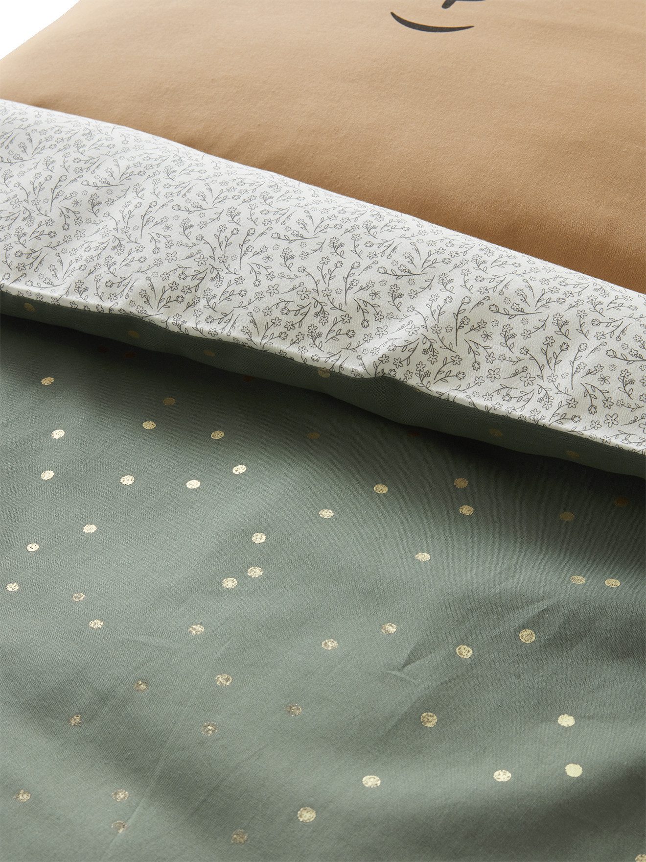 vertbaudet Bettbezug Baby Bettbezug ohne Kissenbezug GRÜNER WALD, Reh günstig online kaufen