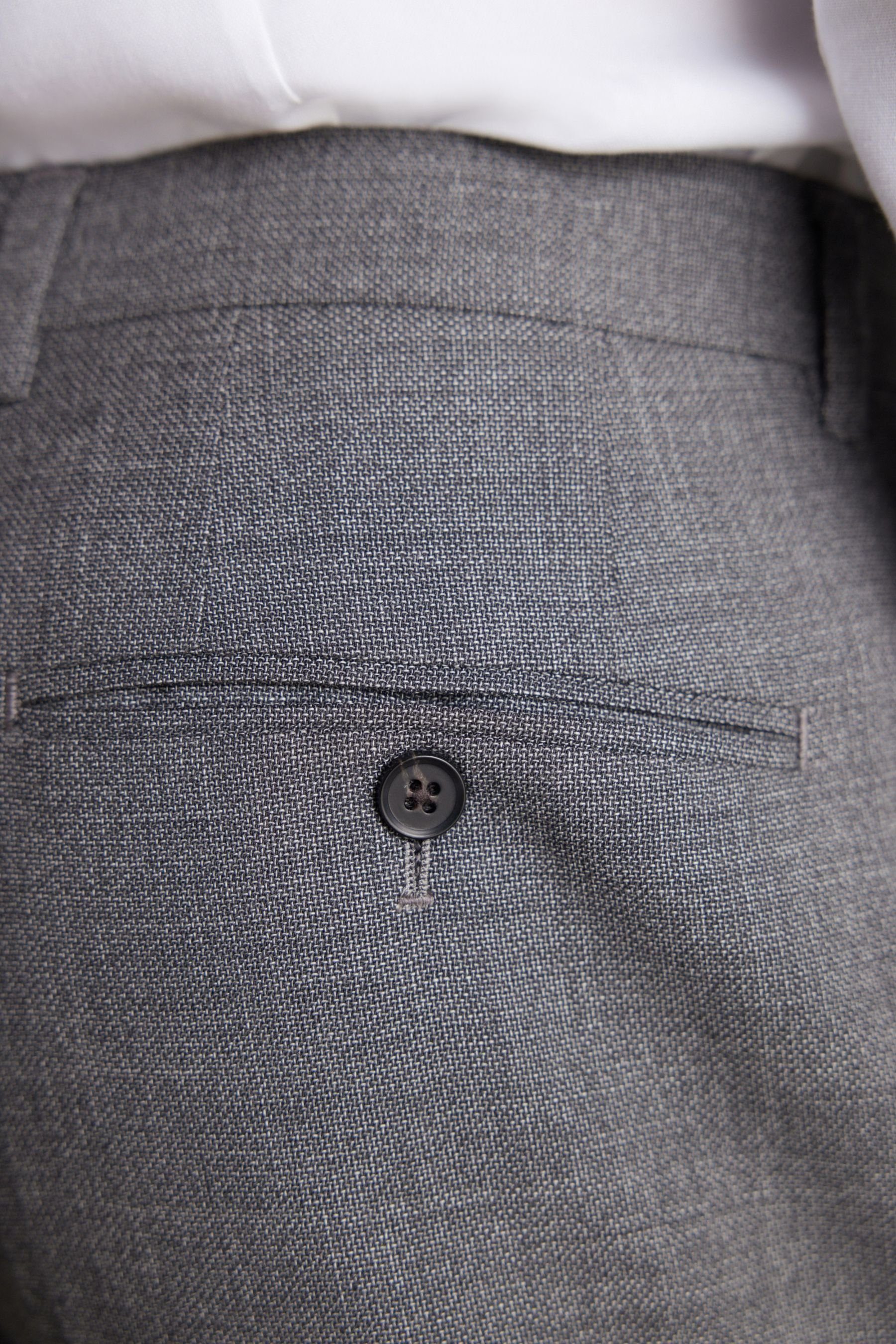Anzughose Next Fit Slim Anzughose strukturiertes Grey (1-tlg) Signature