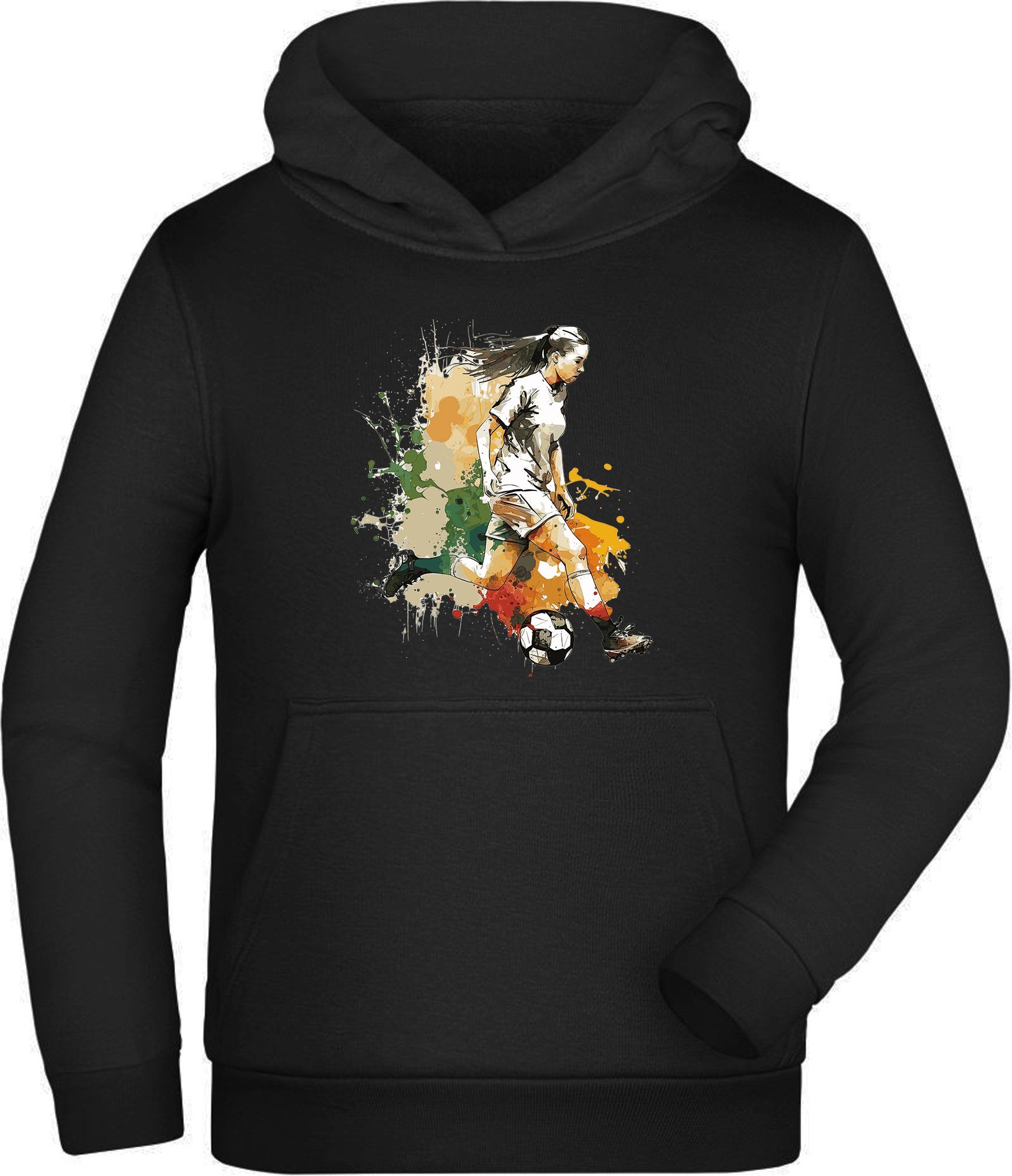 Hoodie Kinder Kapuzenpullover - Fußball Hoodie Mädchen in Ölfarben