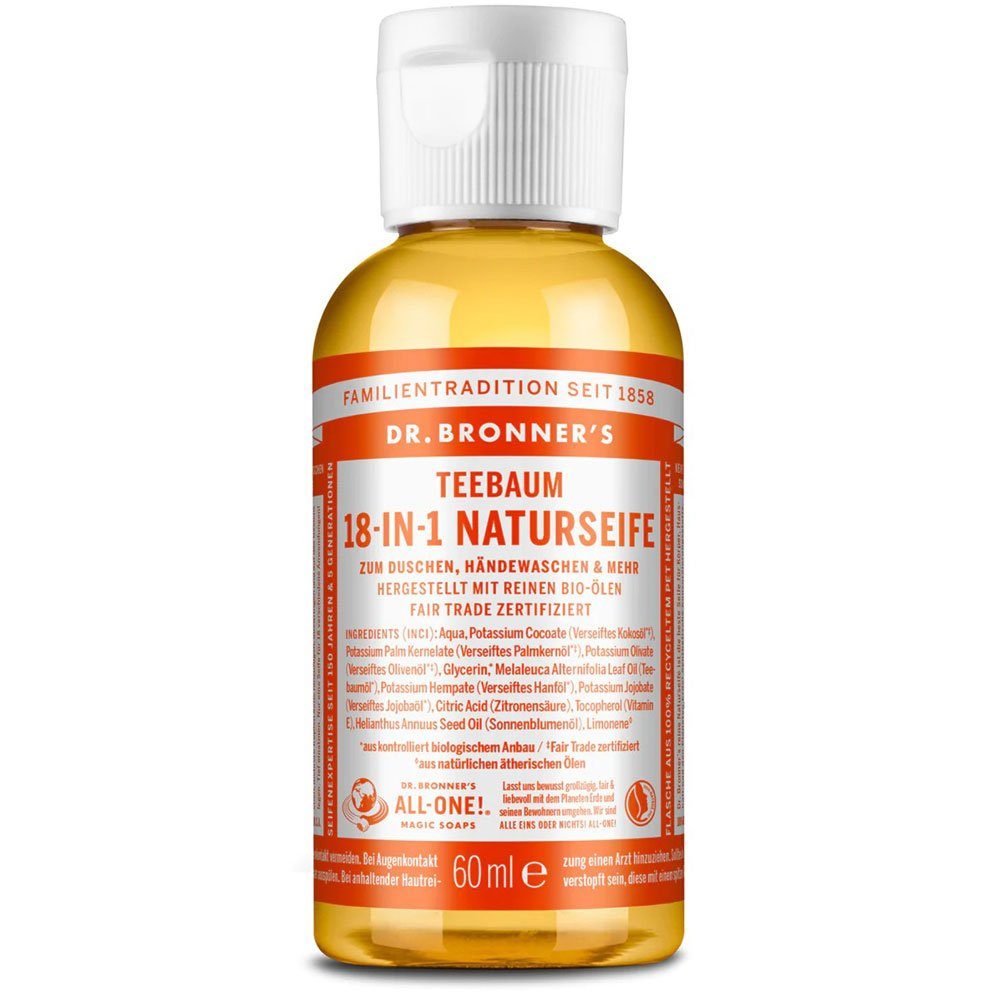 Dr. Bronners Handseife Teebaum, Naturseife -IN- ml 60