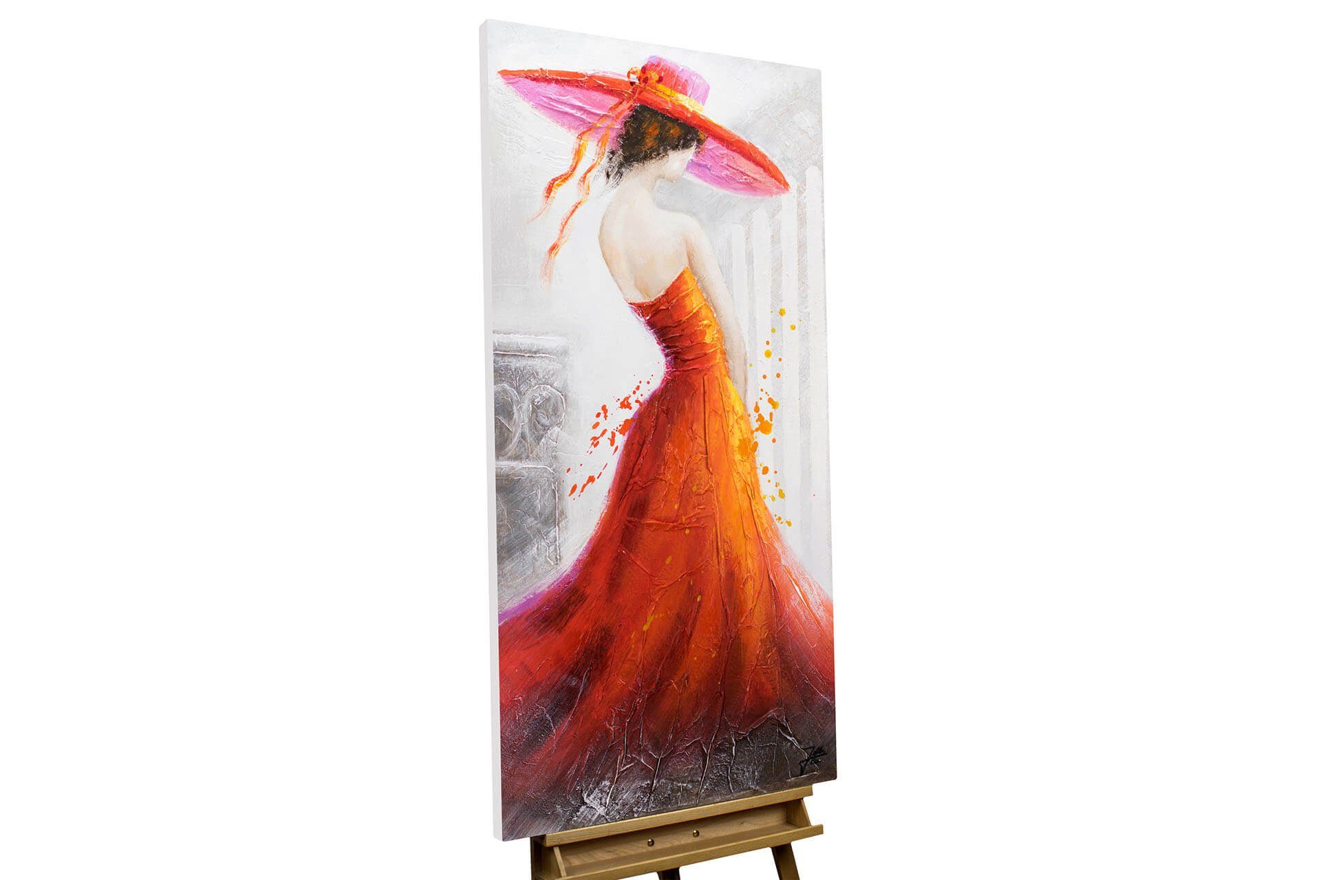 KUNSTLOFT Gemälde Miss Jones 60x120 cm, Leinwandbild 100% HANDGEMALT Wandbild Wohnzimmer