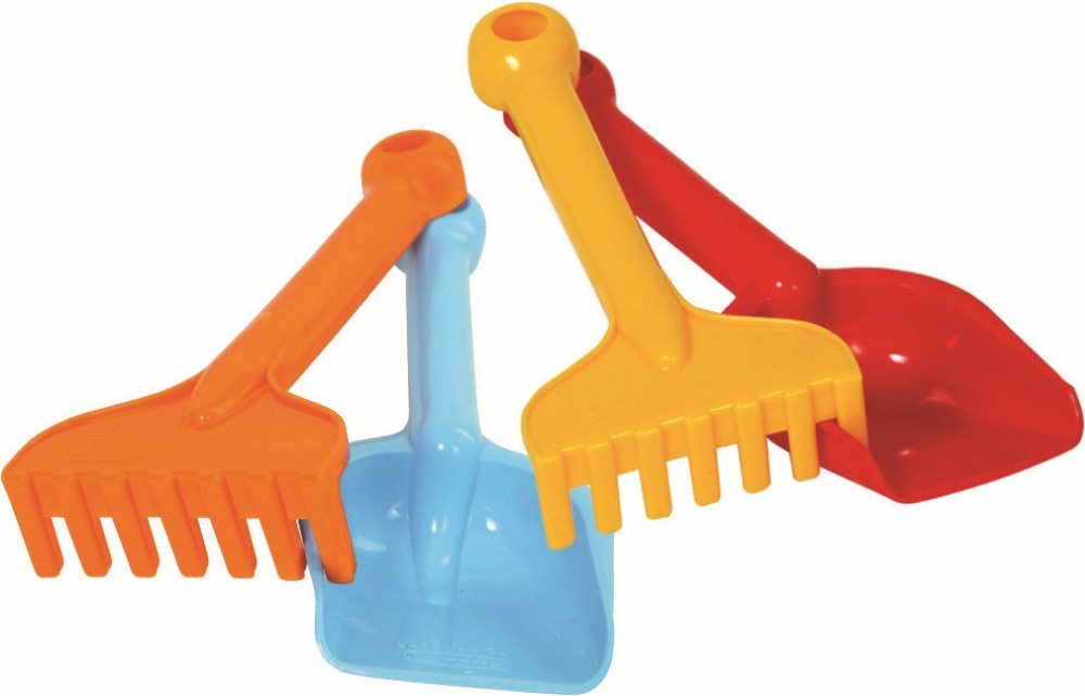 GOWI Kinder-Schaufel Schaufel & Rechen Set, (2-tlg., Zufällige Auswahl)