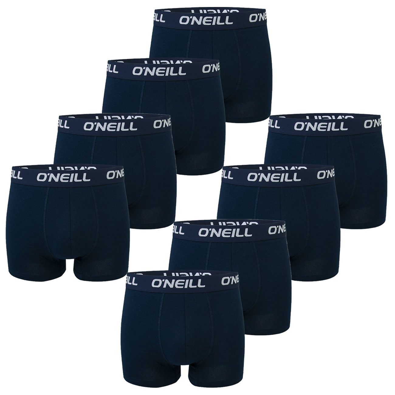 O'Neill Boxershorts Men boxer O'Neill plain Multipack (8-St) mit Logo Webbund 8x Marine Marine (4949P)