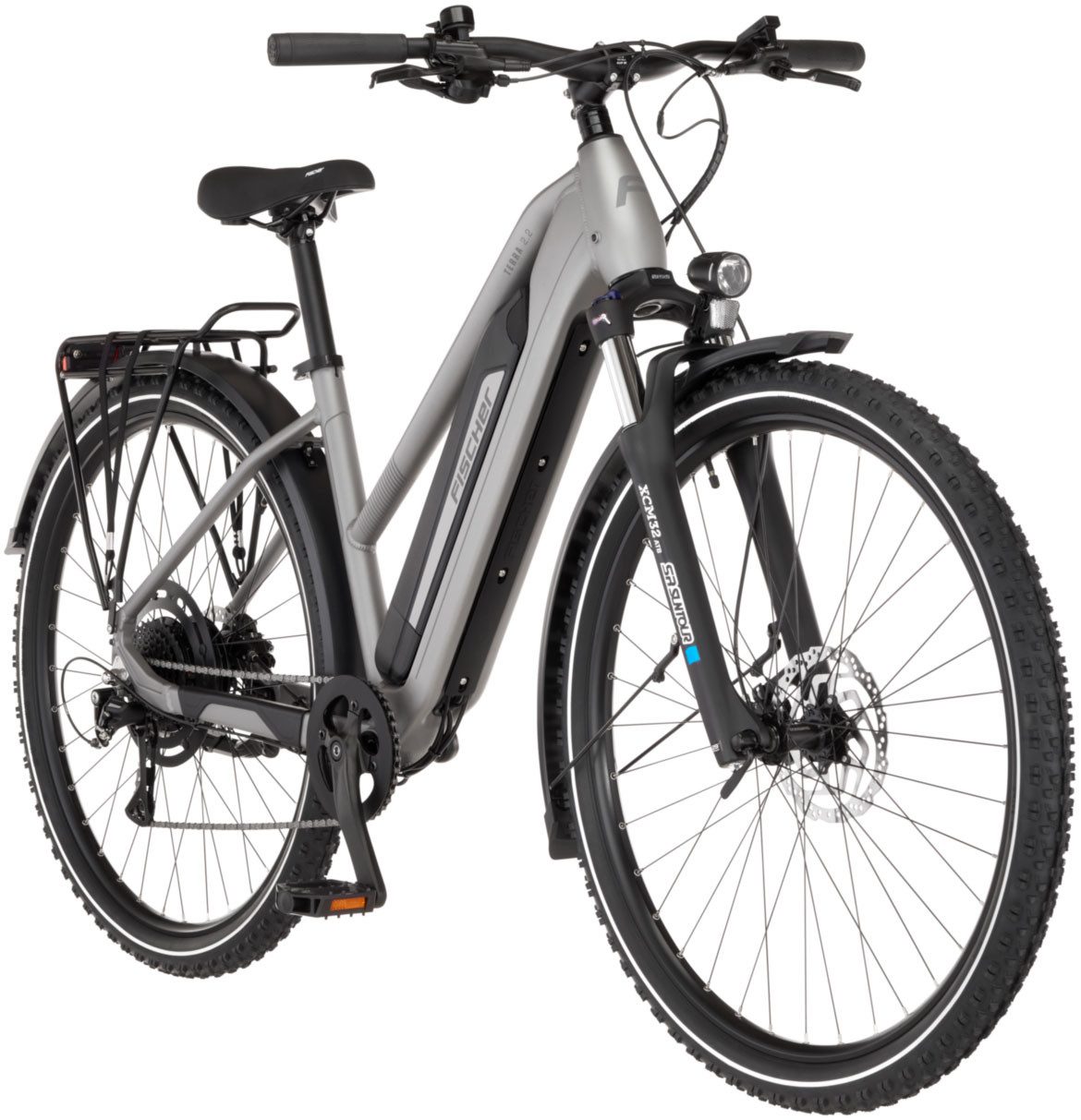 FISCHER Fahrrad E-Bike ATB TERRA 2.2 688 ACTIVE, 8 Gang Shimano ACERA Schaltwerk, Heckmotor, 688 Wh, (mit Akku-Ladegerät, mit Werkzeug), Pedelec, Elektrofahrrad für Damen und Herren