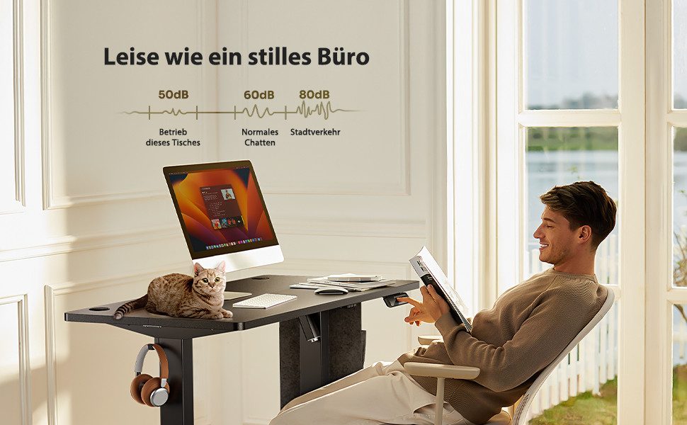 Vivitar Schreibtisch Elektrischer Höhenverstellbarer Schreibtisch mit Storage Tasche (Ergonomisch, Elektrisch, Einstellbar, Kratzfest, High-Tech Schneckengetrie – Bild 4 von 5