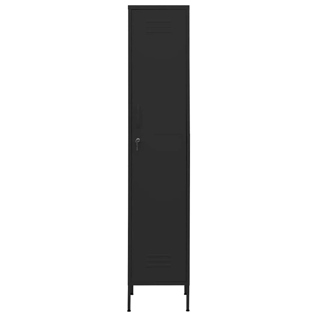 vidaXL Fächerschrank Schließfachschrank Schwarz 35x46x180 cm Stahl (1-St)