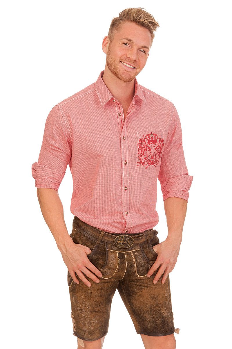 KRÜGER BUAM Trachtenhemd Trachtenhemd - LINUS - rot