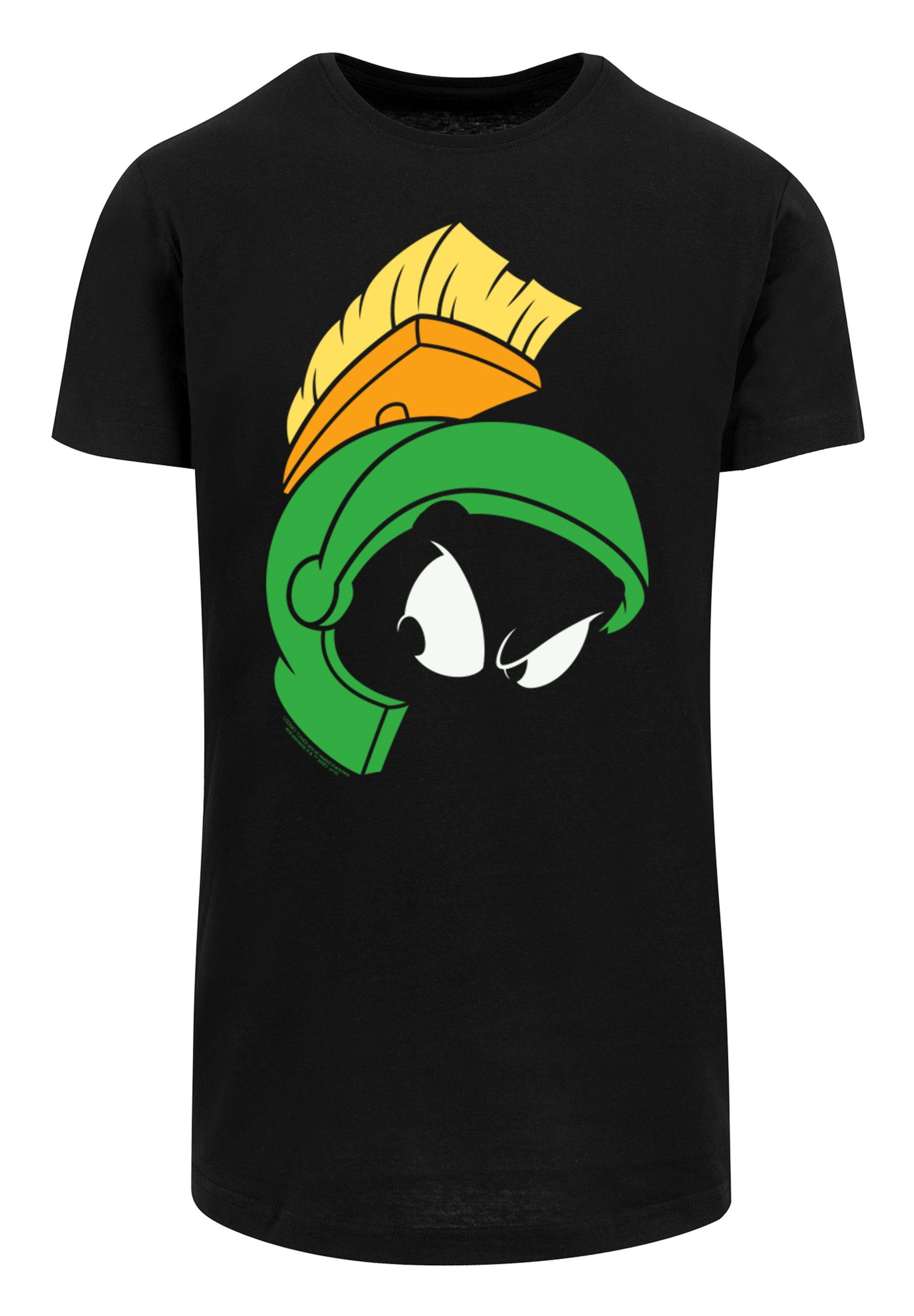 F4NT4STIC Kurzarmshirt Herren Marvin The Martian Face with Shaped Long Tee (1-tlg)