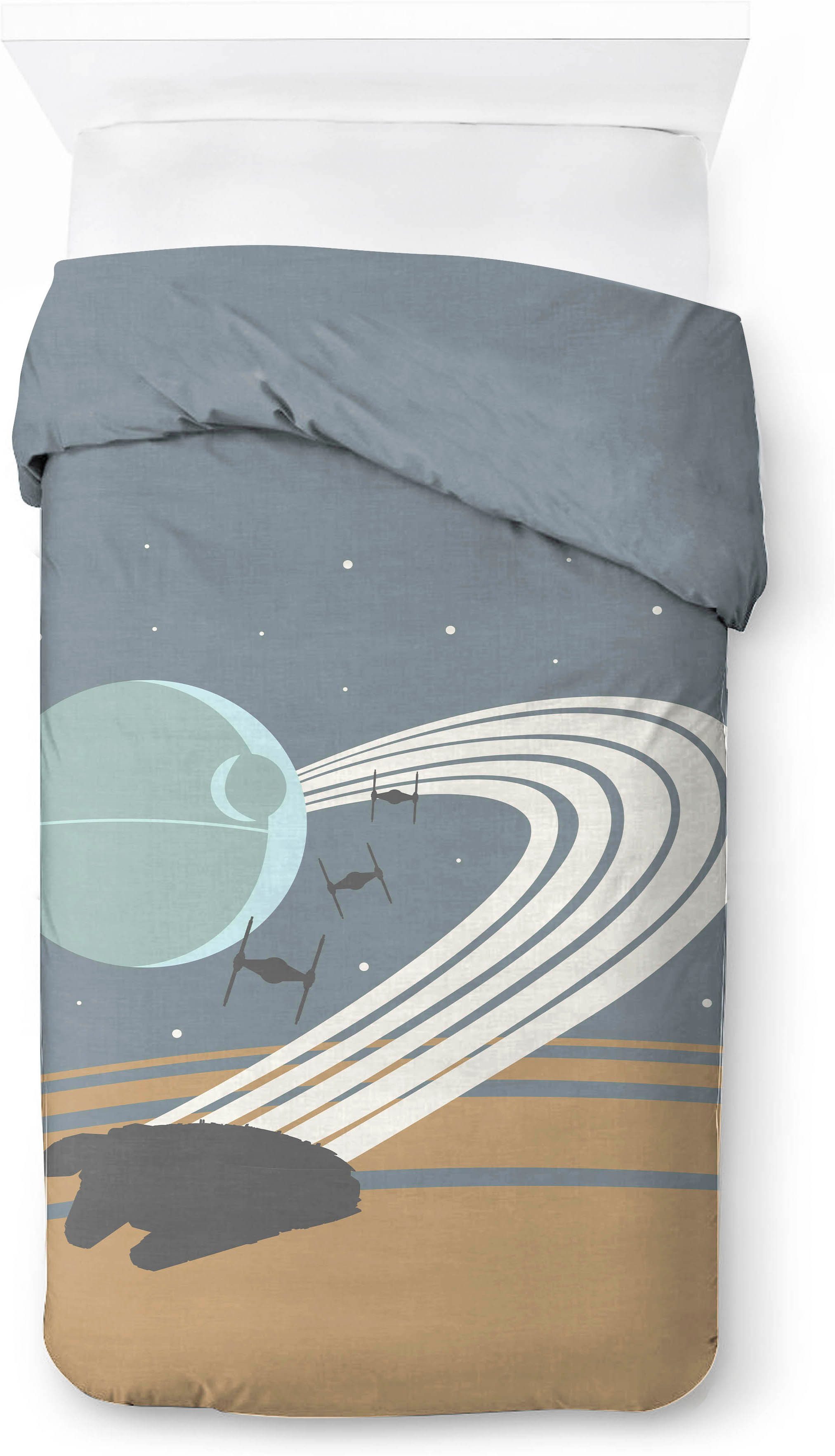 Star Wars Kinderbettwäsche Star Wars Adult Scenic, Linon, 2 teilig, 100% Baumwolle
