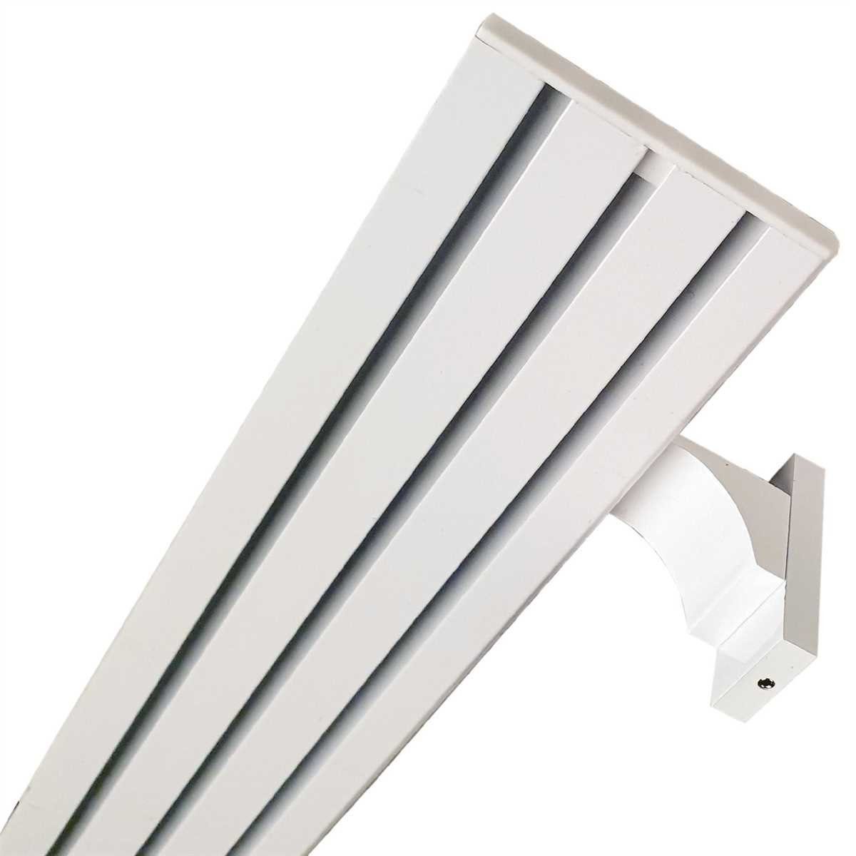 Bestlivings Gardinenschiene, 3-läufig, Fixmaß, verschraubt, Flache Aluminium Schiene (7mm), Längen bis 480cm, (4x120cm)