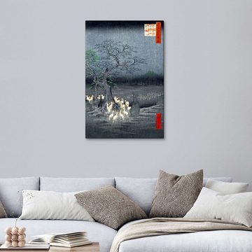 Posterlounge Leinwandbild Utagawa Hiroshige, Fuchstreffen bei Oji, Wohnzimmer Malerei