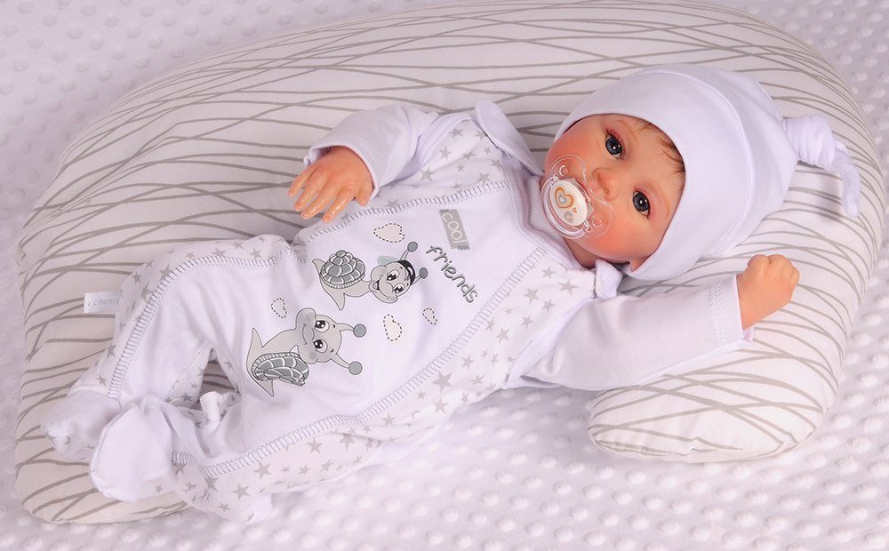 La Bortini Strampler, Jäckchen & Mütze Strampler Mütze Hemdchen Jacke Lätzchen 5Tlg Baby Set Größen 44 50 56 62 68 74