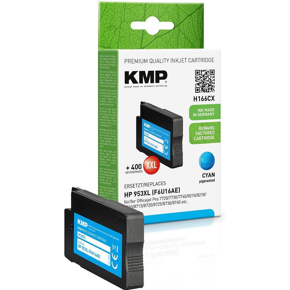 KMP 1 Tinte H166CX ERSETZT HP 953XL - cyan Tintenpatrone (1 Farbe, 1-tlg)