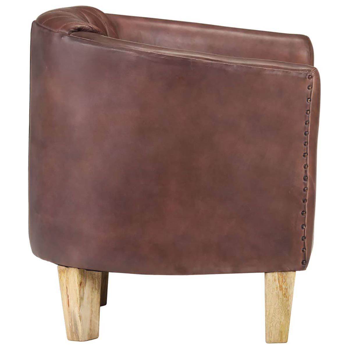 mit Tub Design Distressed Brown Chair stilvollem Echtleder DOTMALL Stuhl