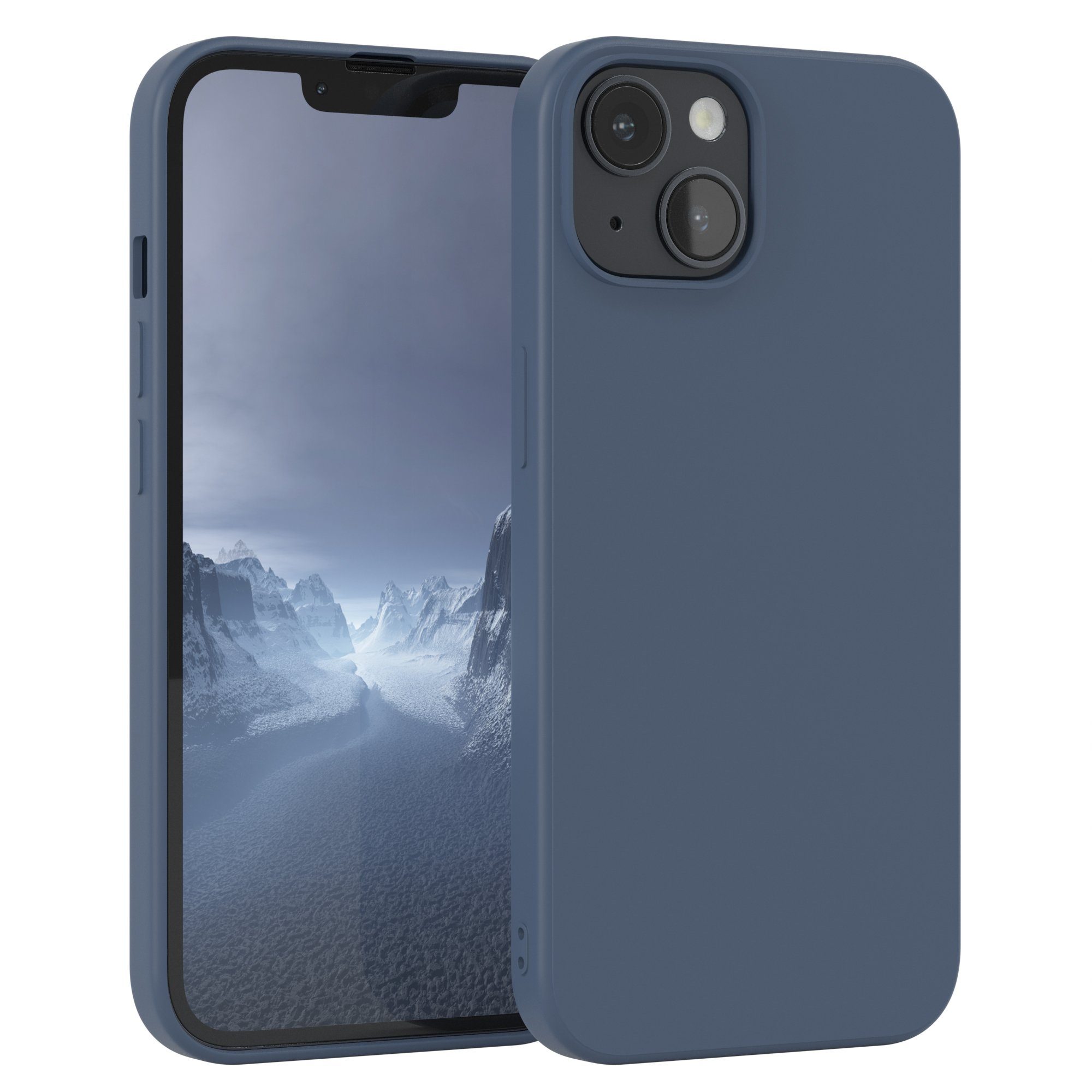 EAZY CASE Handyhülle für Apple iPhone 14 Hülle Silikon 6,1 Zoll, Handy Softcase mattierte Silikonhülle Back Cover Soft Blau / Petrol