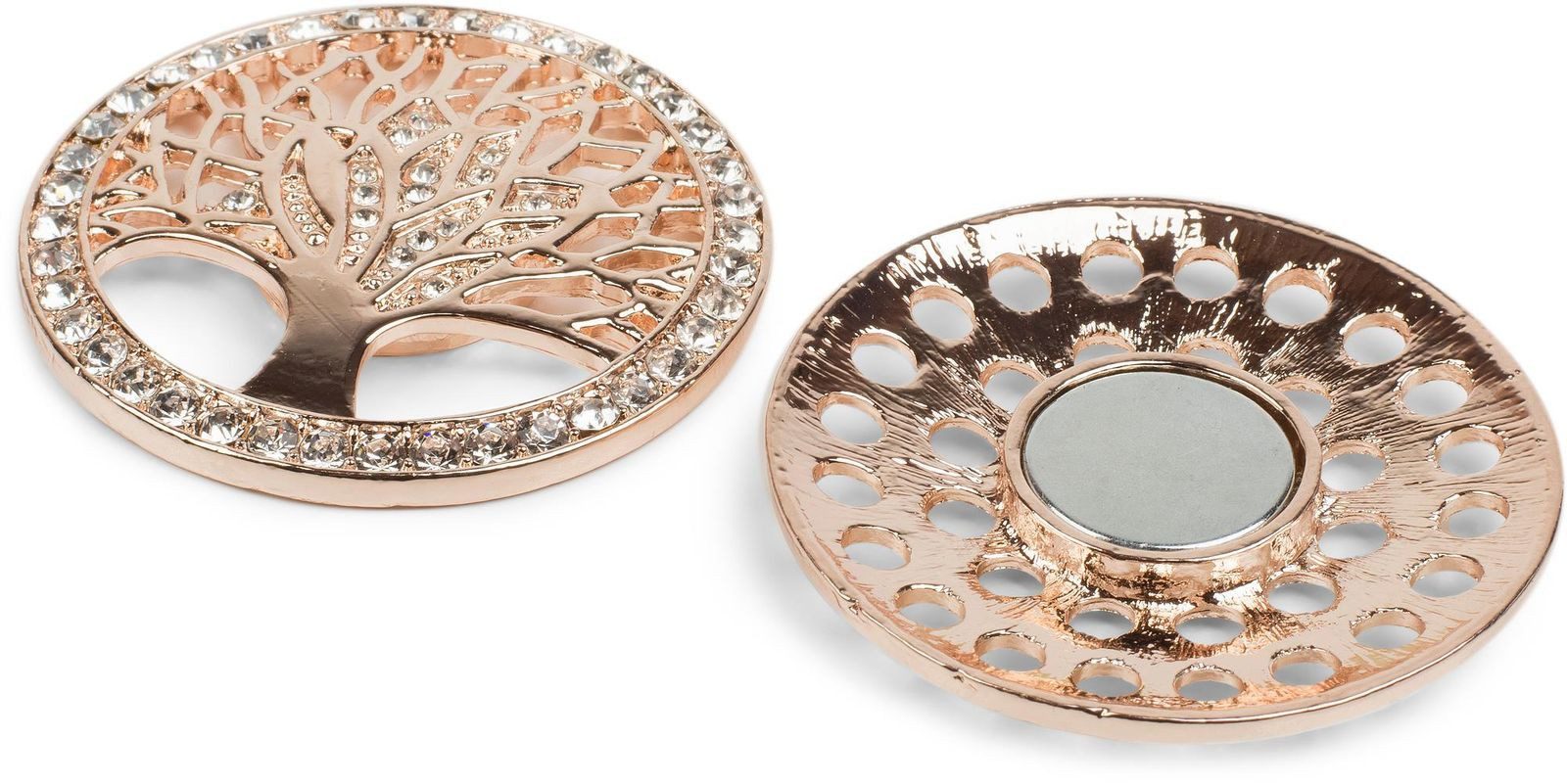 styleBREAKER Brosche Lebensbaum Magnet Brosche mit Strass (1-tlg)