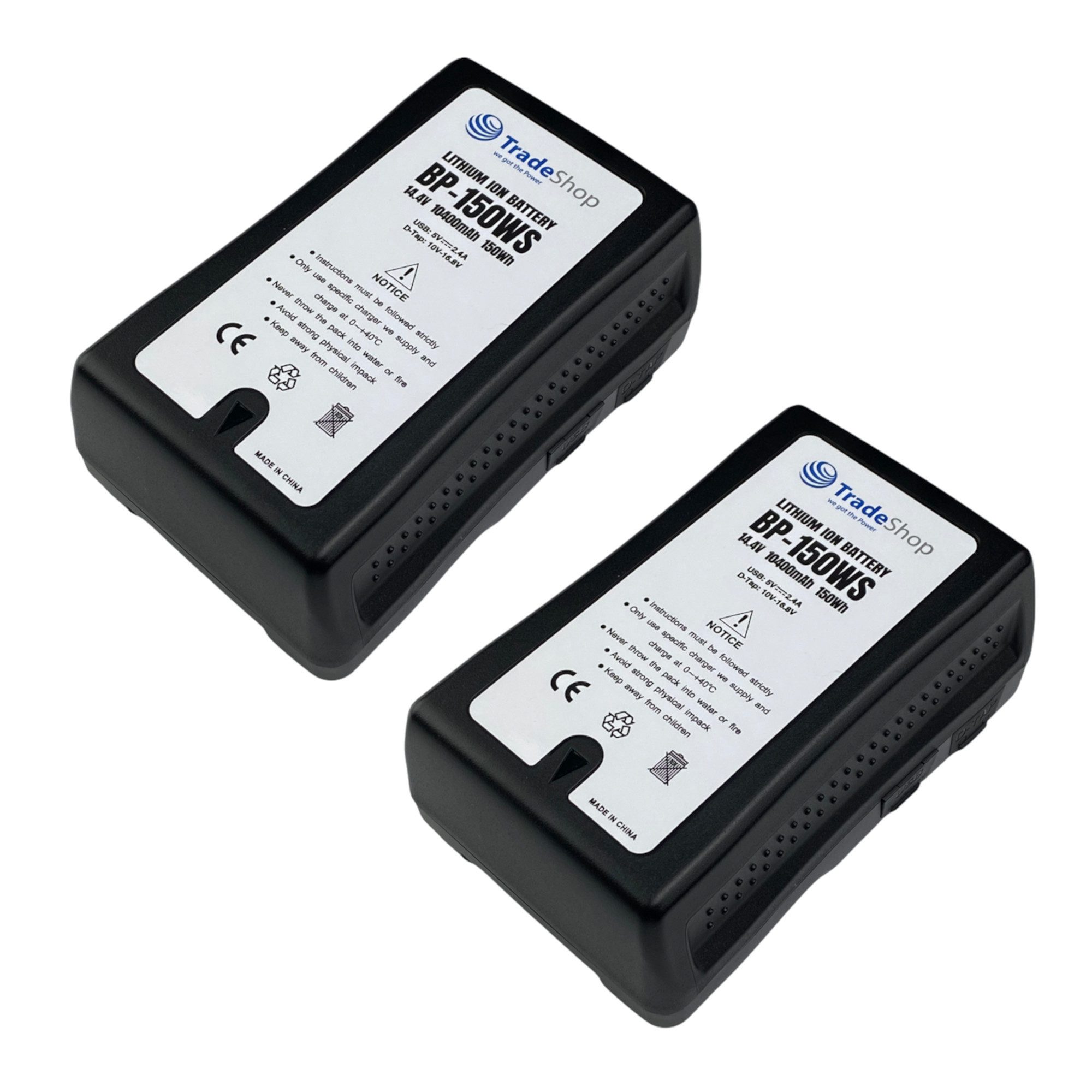 Trade-Shop 2x Akku passend für Sony BC-L70 HVR-S270E BP-95WS BP-GL65 BP-GL95 Akku Li-Ion 10400 mAh (14,4 V)