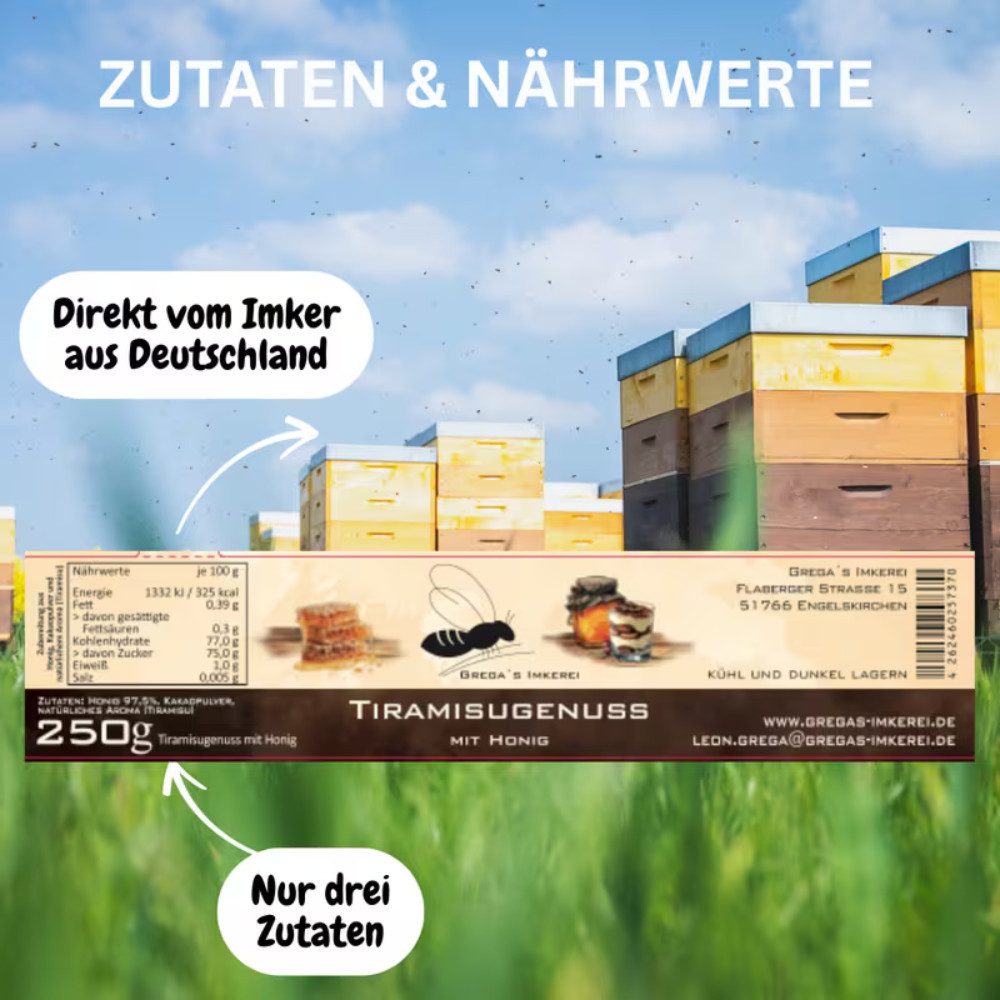 Grega´s Imkerei Honig Honigsüßes Ostergeschenk Set 250g Glas im Säckchen " Frohe Ostern ", 1 x 250 g, (perfektes Mitbringsel & Geschenk für Ostern), Honig & mehr direkt vom Imker