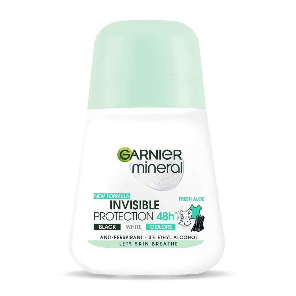 GARNIER Deo-Roller Mineral Roll-on Deodorant 48h Fresh Aloe - Schwarz, Weiß 50ml