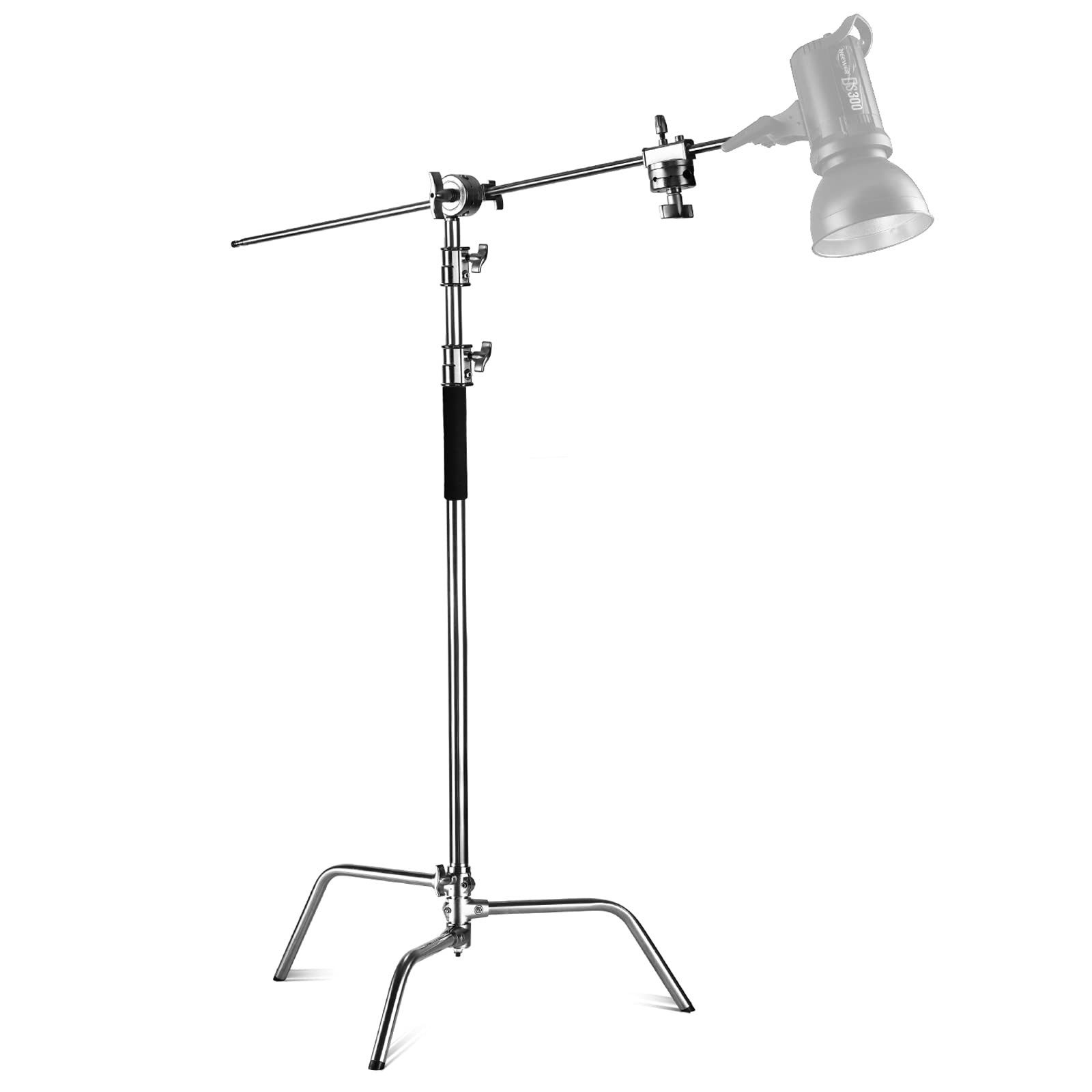 Neewer SC320 Pro Hochleistungs C Ständer aus 100% Edelstahl, mit Auslegerarm Lampenstativ (Höhenverstellbar 146-320 cm, Lichtstativ für Studio Softbox Reflektor)