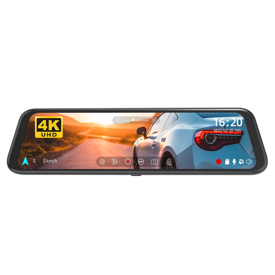 WOLFBOX Super Nachtsicht Spiegel Auto Dashcam (Vorne 4K UHD, Hinten 1080p, WLAN (Wi-Fi), mit Touchscreen, GPS,WiFi, 24H Parküberwachung, WDR-TECH)