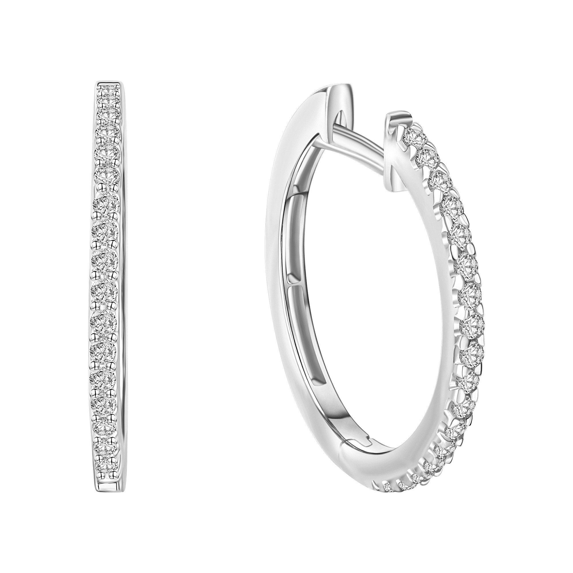 Vivance Paar Creolen 585/- Weißgold Zirkonia günstig online kaufen