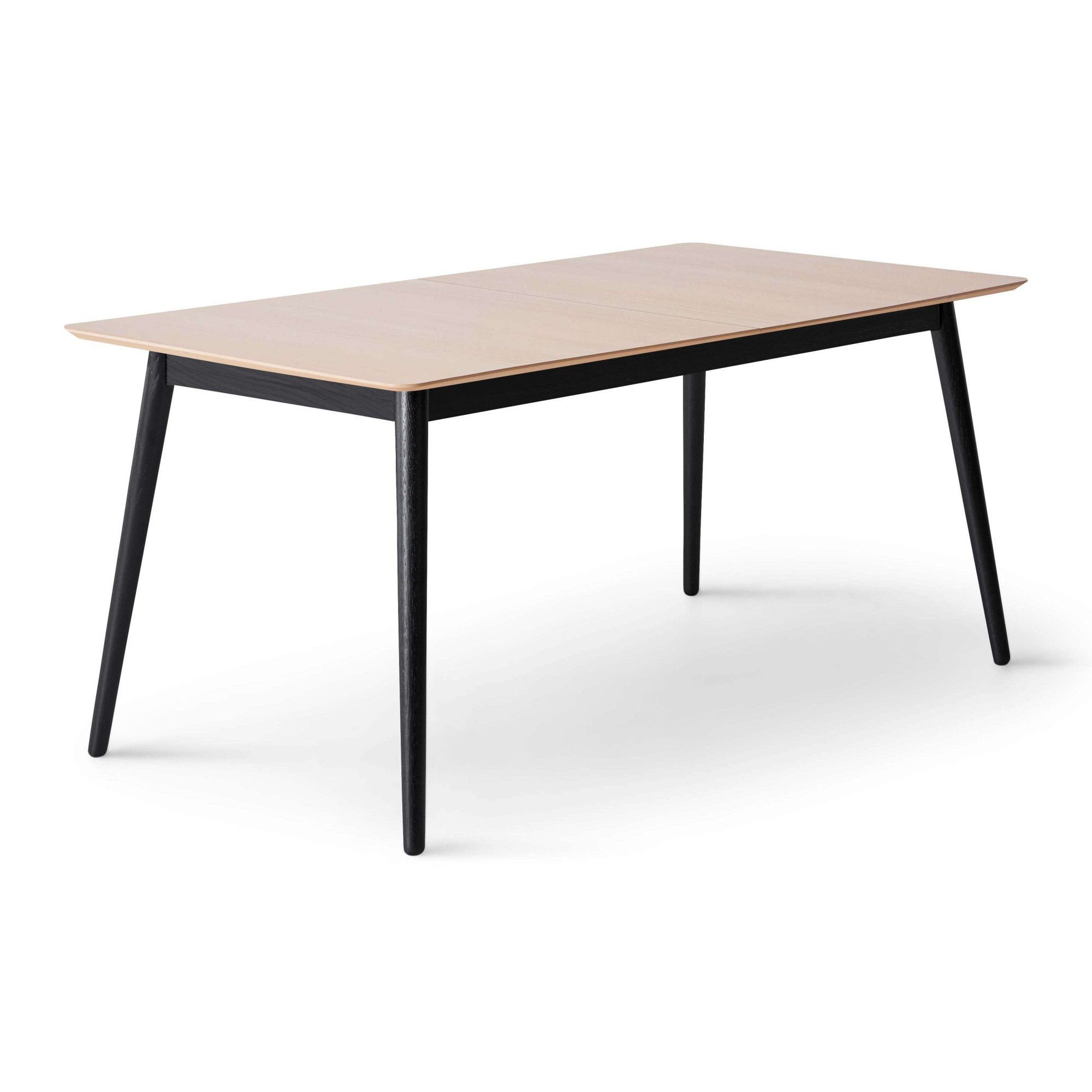 Hammel Furniture Esstisch Meza Designtisch mit Auszugsfunktion und 2 Einlegeplatten, abgerundete Tischplatte MDF, Massivholzgestell, in zwei Breite
