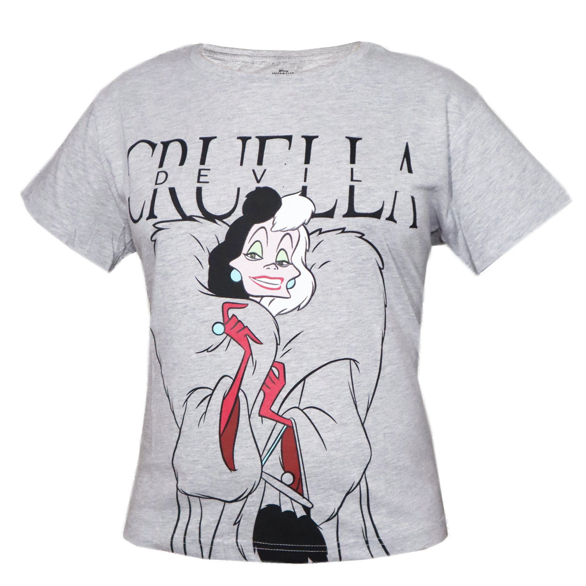 XS Devil Disney Shirt T-Shirt bis Cruella Disney Print-Shirt Damen XL Gr. kurzarm