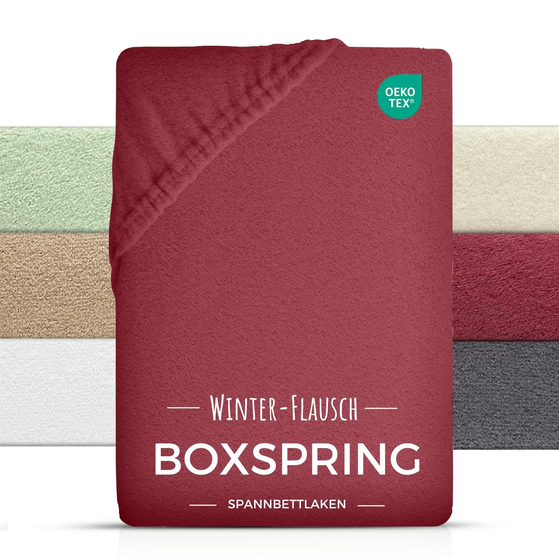 Carpe Sonno Натяжные простыни Boxspring Teddy Fleece Plüsch Winter 180x200 200x200 180x220 200x220, Fleece, Gummizug: rundum, (1 Stück), Wasserbett Натяжные простыни Kuschelig Warm Spannbetttuch Rot