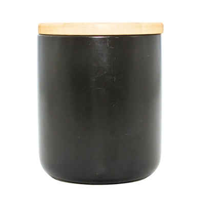 Dekohelden24 Aufbewahrungsdose Vorratsdose / Utensiliendose/ Dose aus Keramik mit Bambusdeckel, versc (1 St)