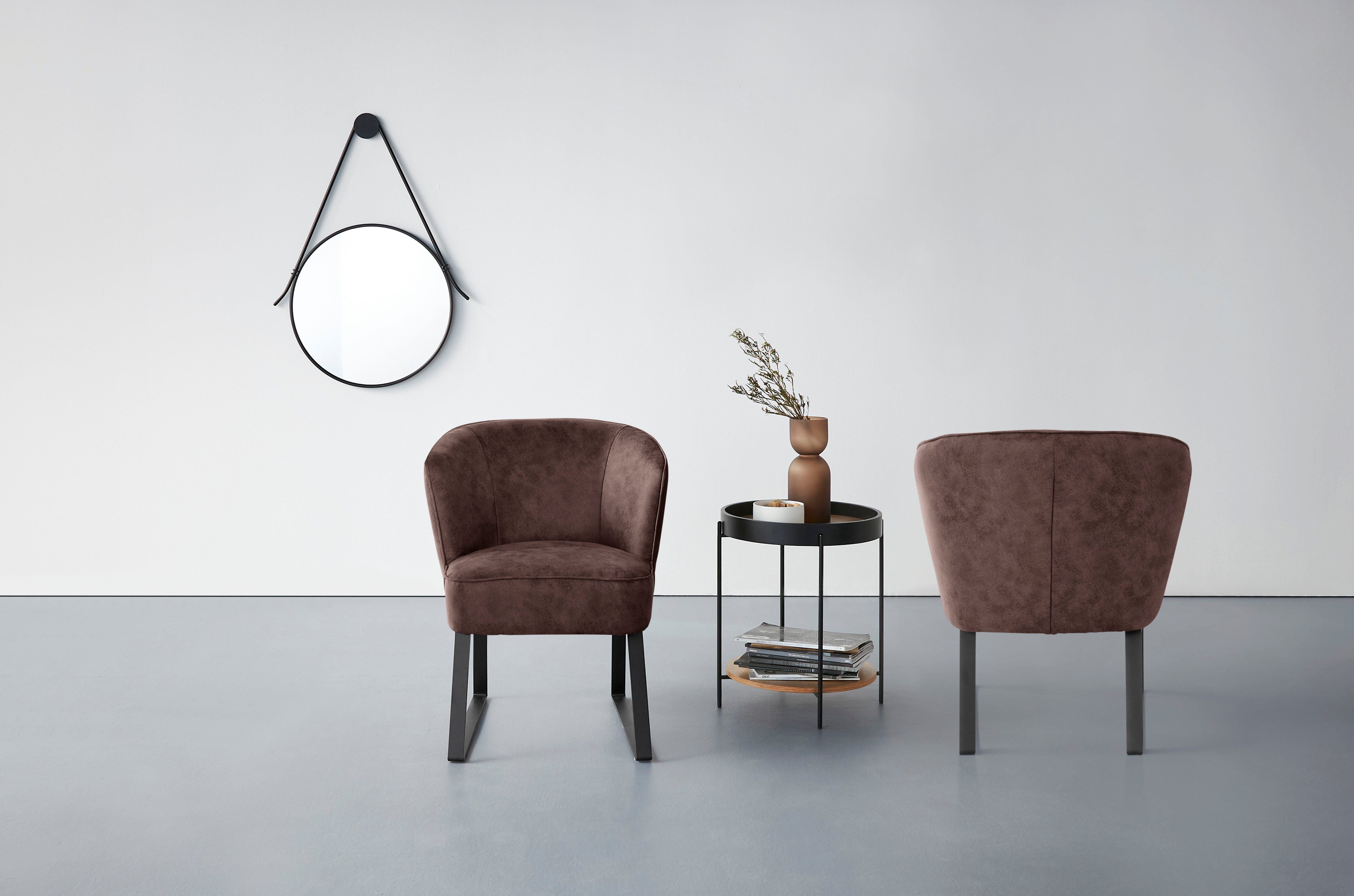 fashion mit Sessel in Keder sofa Bezug 1 Americano, Qualitäten, verschiedenen und exxpo Stck. Metallfüßen, -