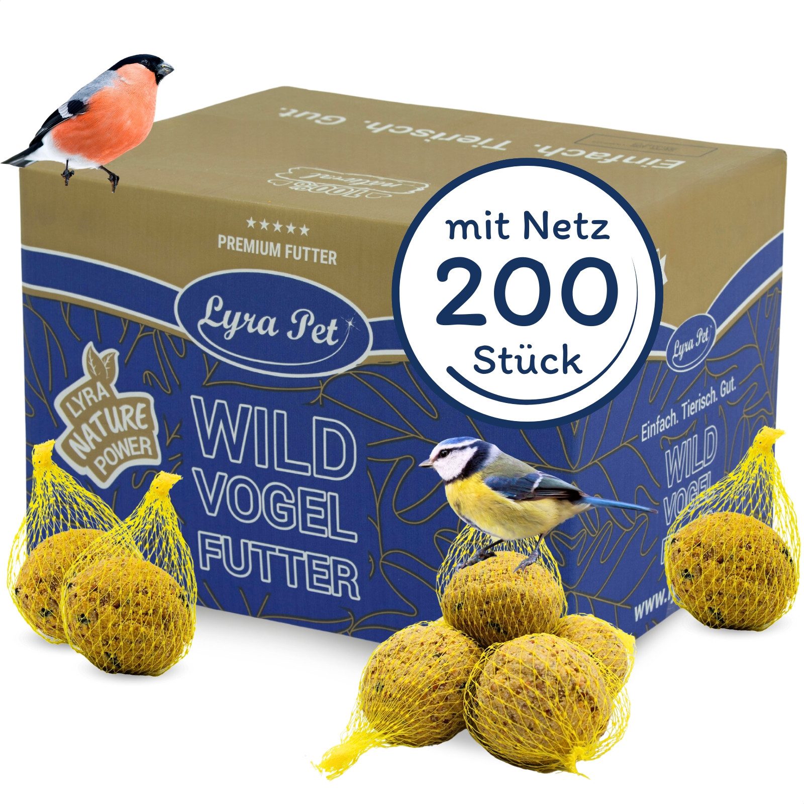 Lyra Pet 200 Stk. Lyra Pet® Meisenknödel mit Netz à 90 g = 18 kg Vogelfutter, für: Wildvogel