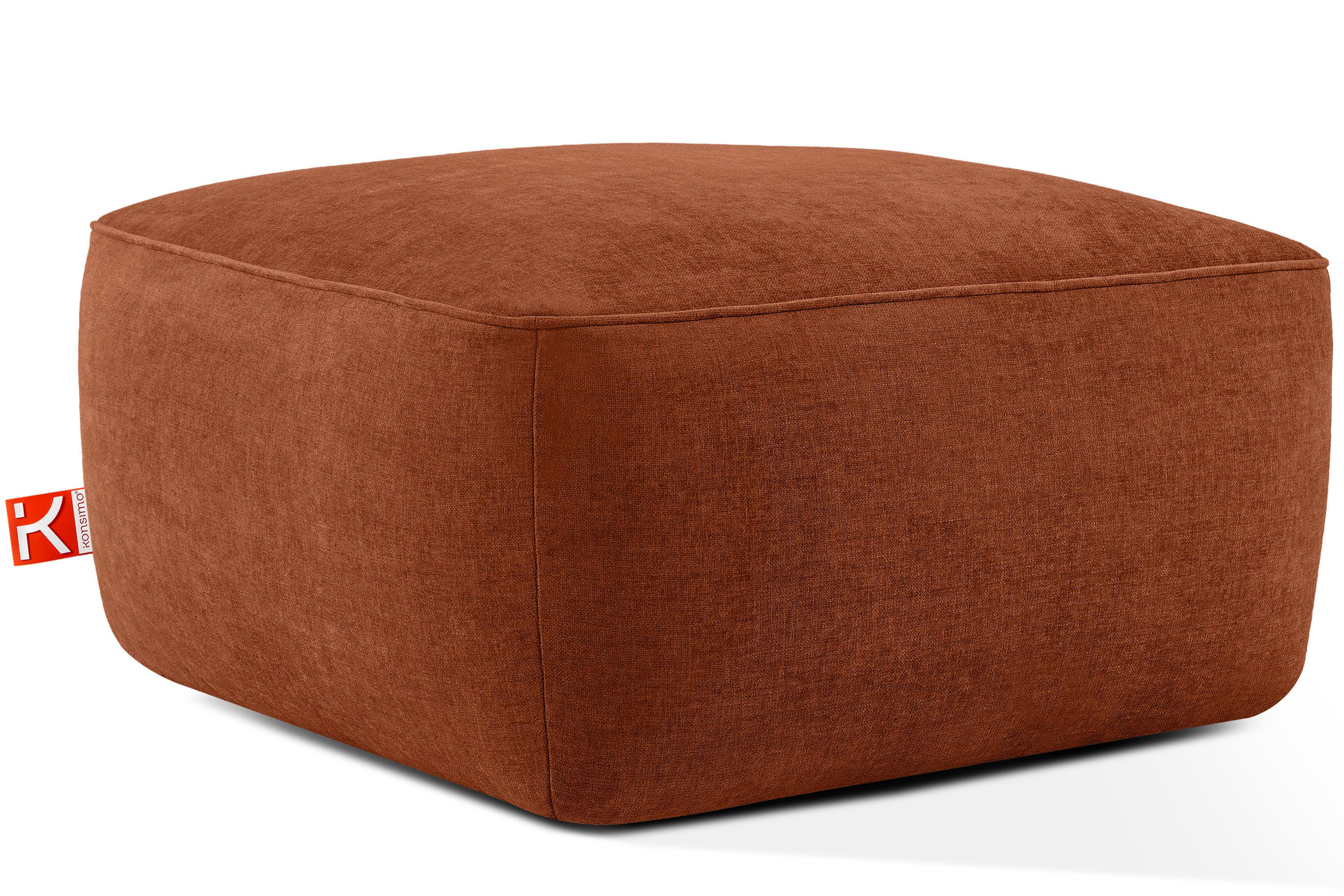 KONSIMO® Sitzhocker FUBBO Pouf, Hocker, Polsterhocker, hergestellt in der EU (80x44x80 cm), mit Wellfedern in der Sitzfläche, Hoher Sitzkomfort, extrem bequem