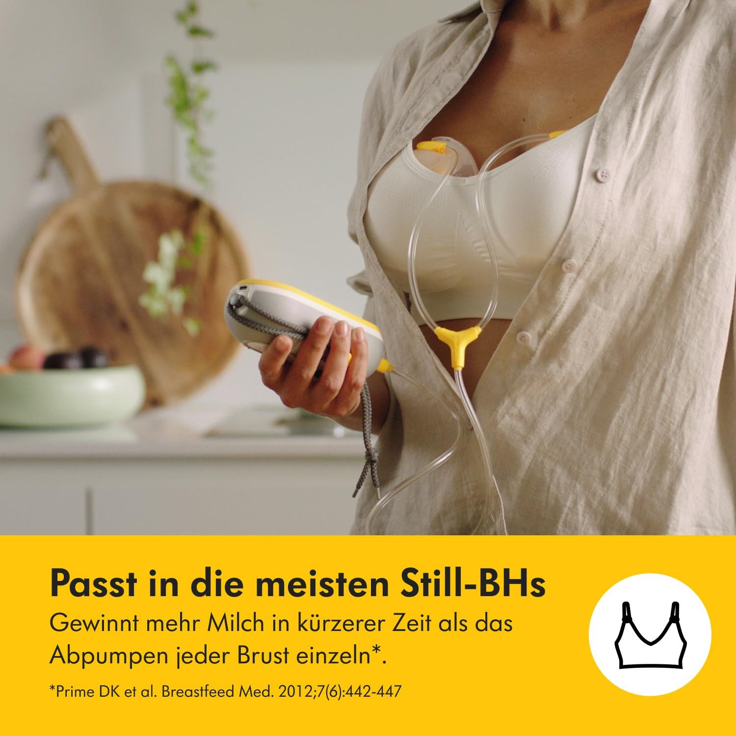 MEDELA Elektrische Doppelmilchpumpe FREESTYLE freihändig tragbar besonders leicht anatomisch geformt, Für freihändiges und komfortables Abpumpen