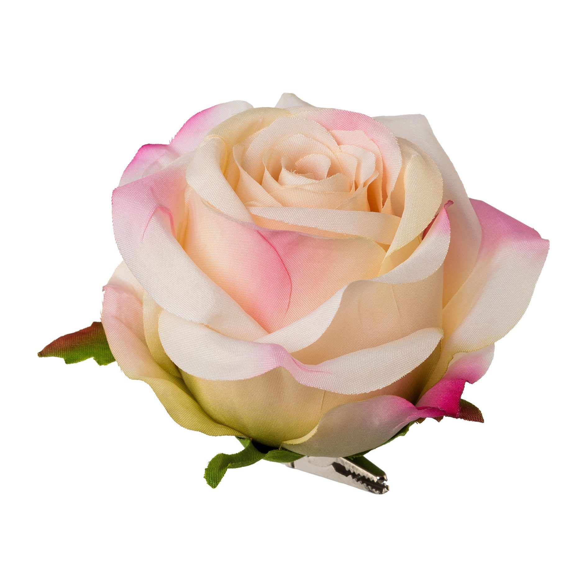 Kunstblume Künstliche Rose mit Clip. Kunstblume Rosenkopf, Gasper, Höhe 10.00 cm