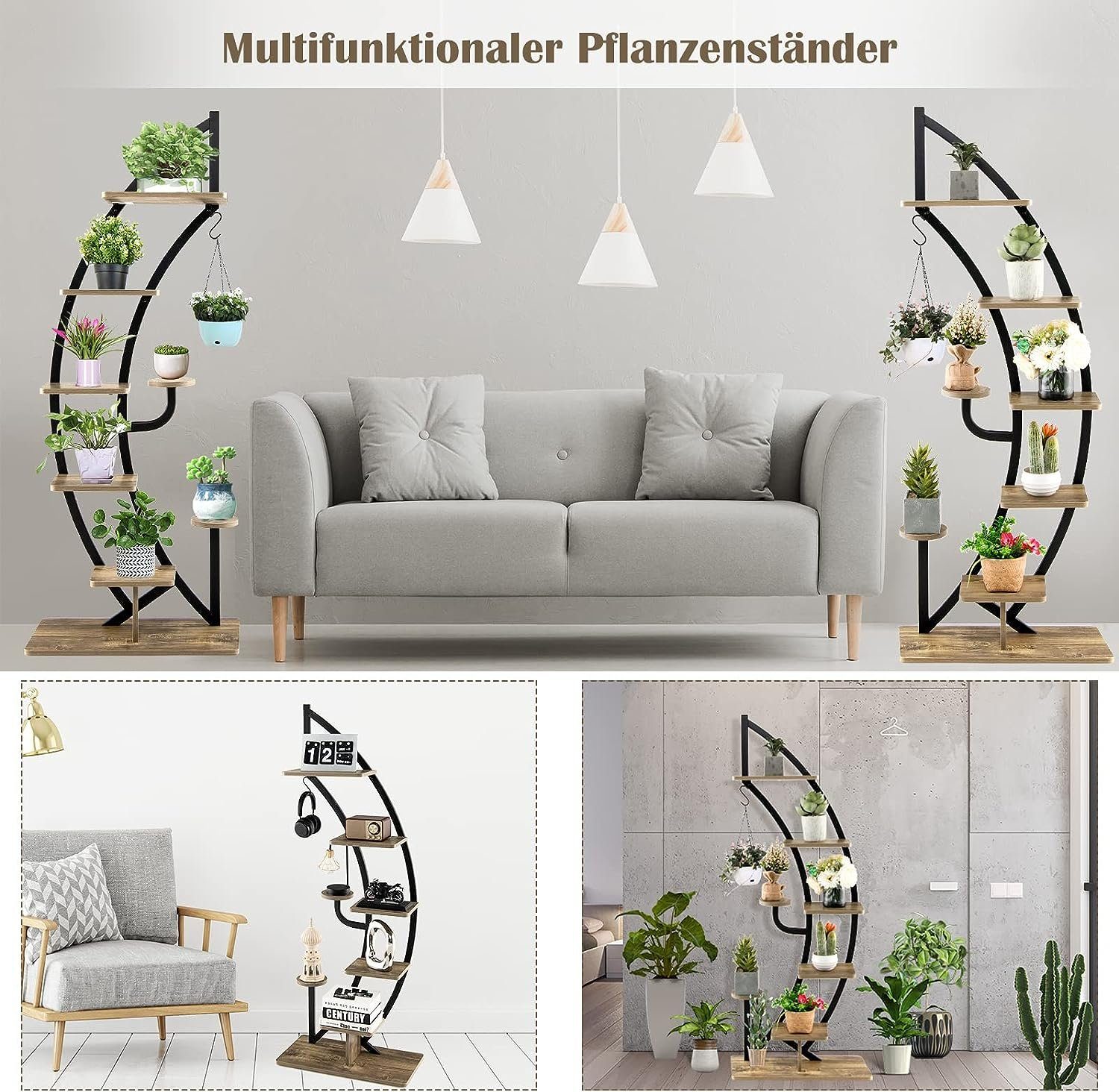 Haken Pflanzenständer Blumenständer mit (1 KOMFOTTEU St),