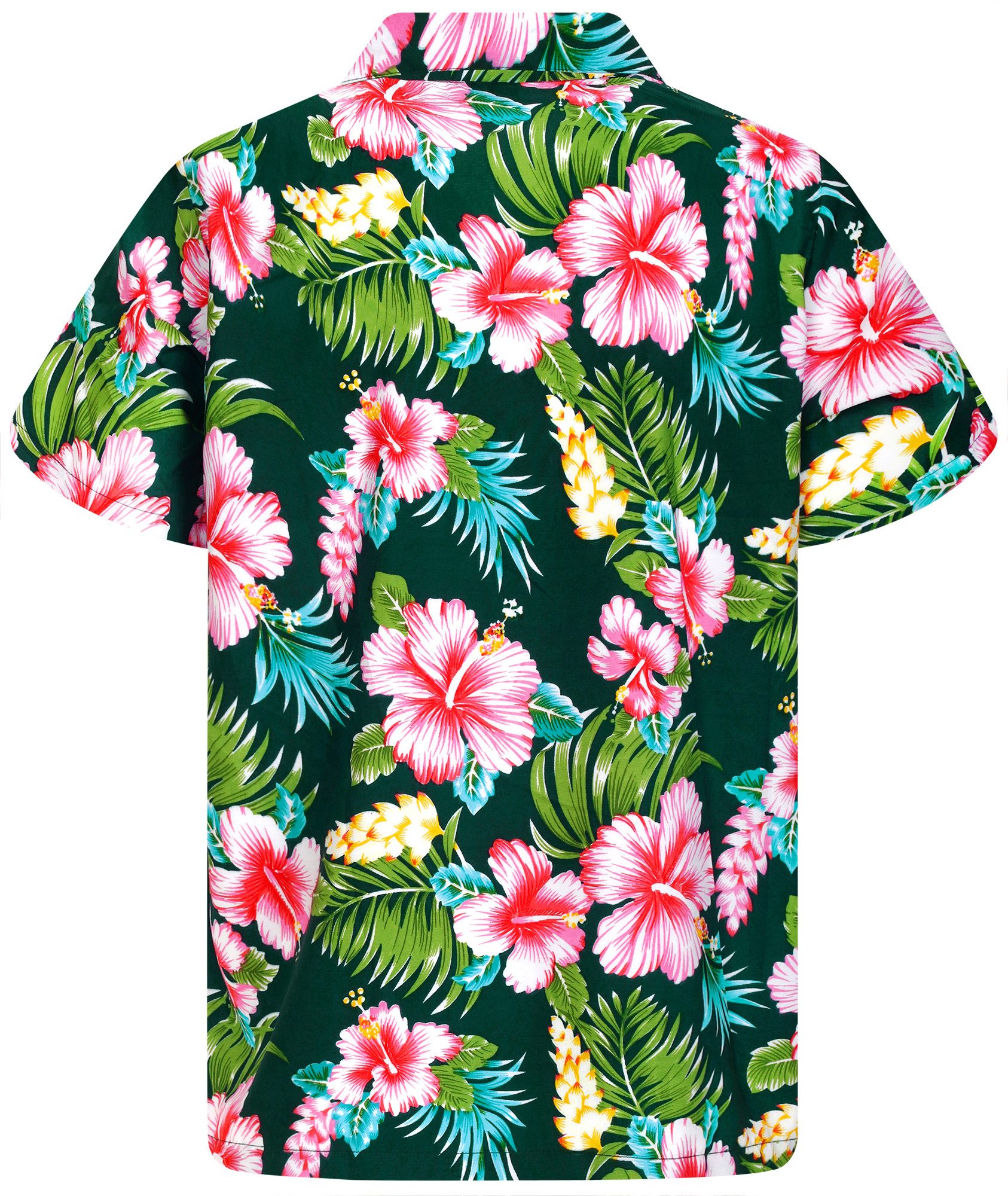 King Kameha Hawaiihemd Hibiscus NEW Funky Hawaii-Hemd Kurzarm Front-Tasche Stylish Unisex