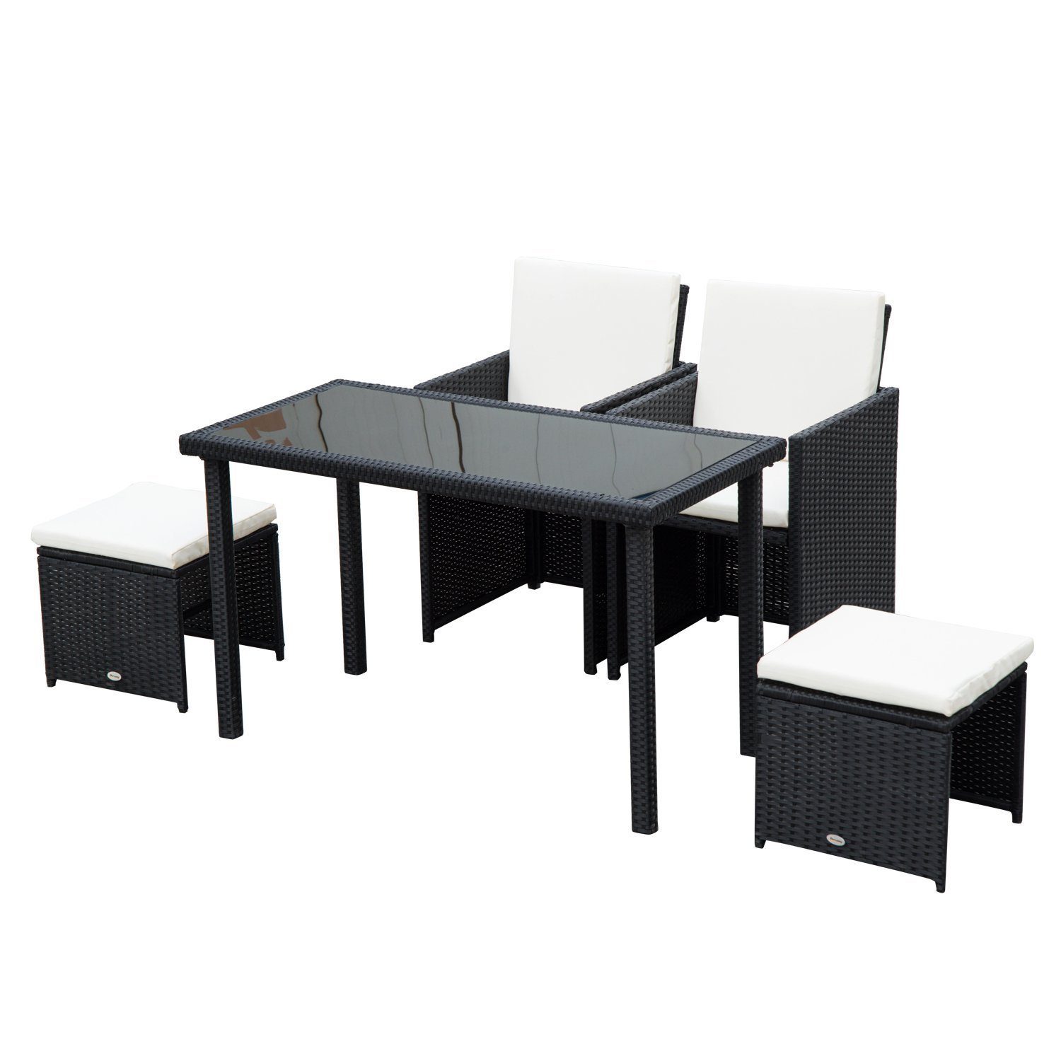 Outsunny Sitzgruppe Sitzgruppe aus Polyrattan geflecht