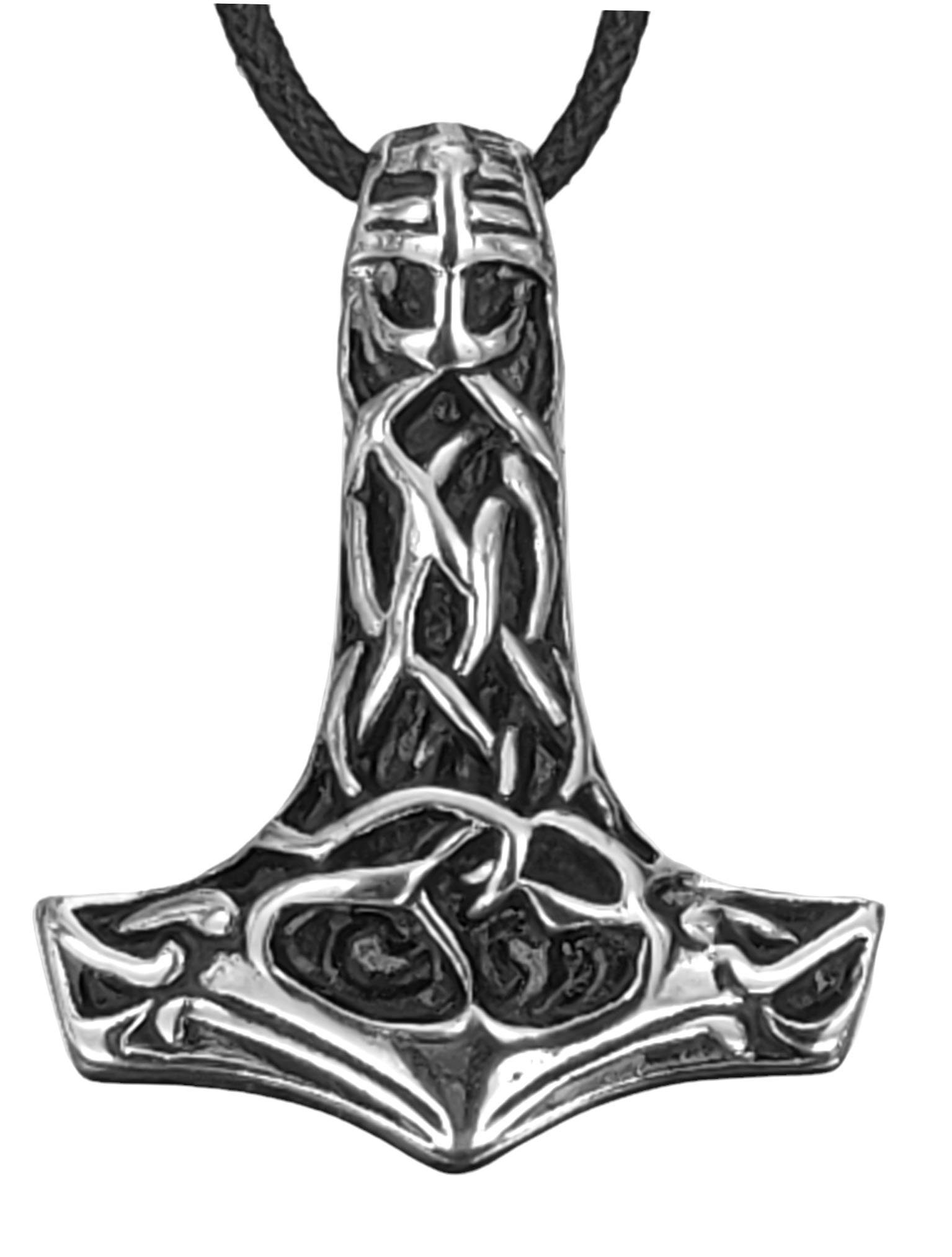 Kiss of Thorshammer Hammer Thorhammer Leather Mjölnir Kettenanhänger Anhänger Thor