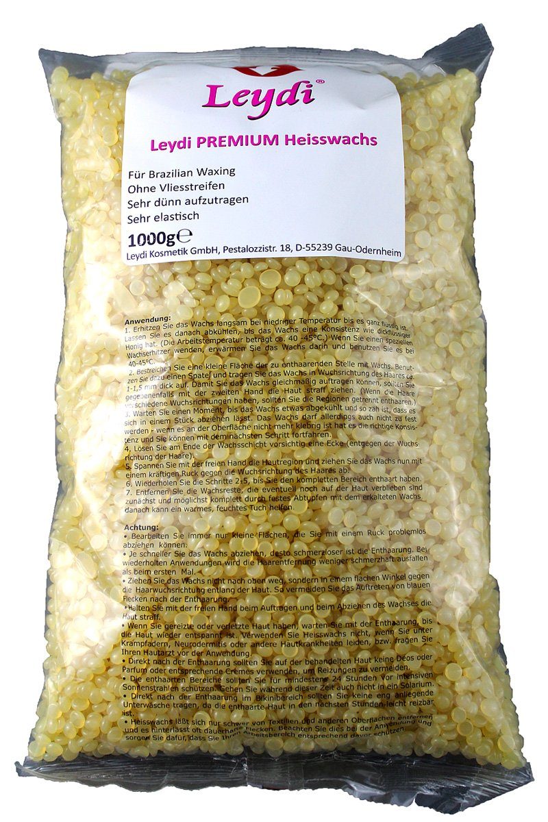 LEYDI Enthaarungswachs Leydi Heisswachs PREMIUM Honig 1Kg mehr