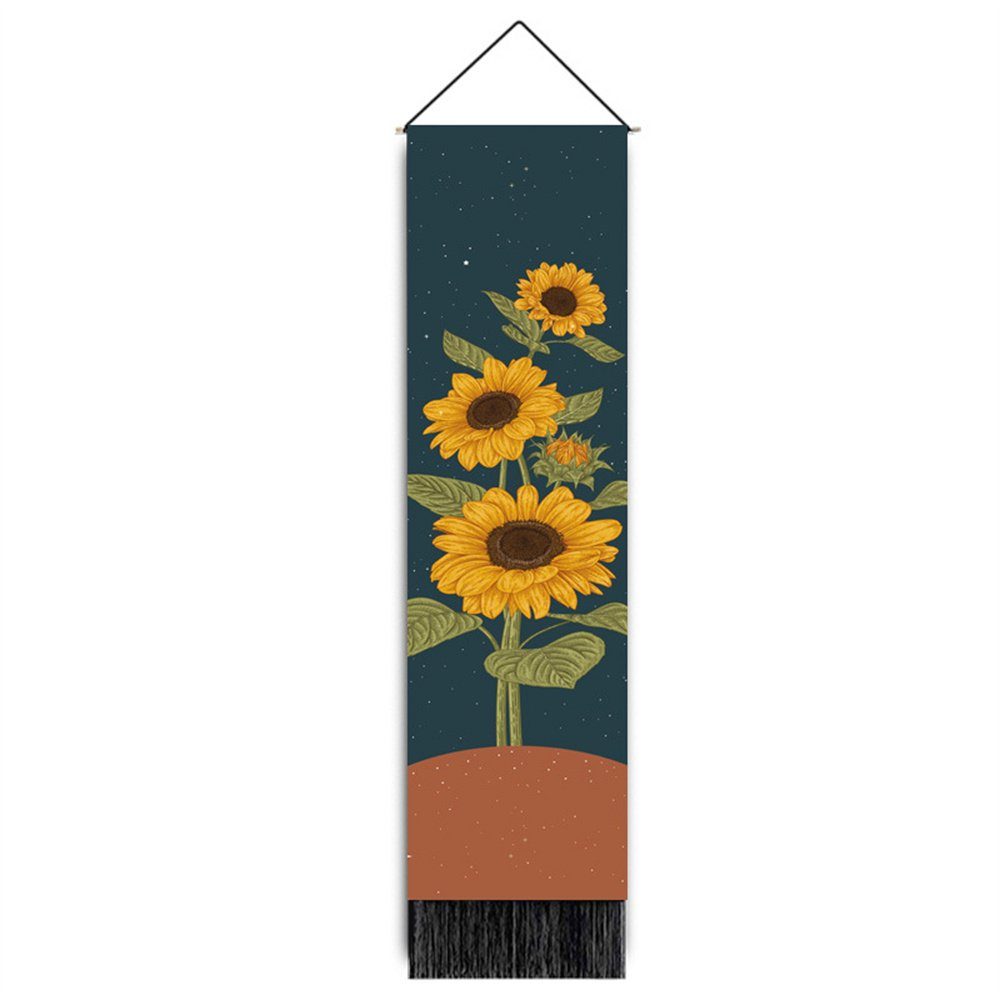 Runxizhou Dekohänger 1 Set Sonnenblume Wandteppich, Blumen Wandbehang bunt (1 St)