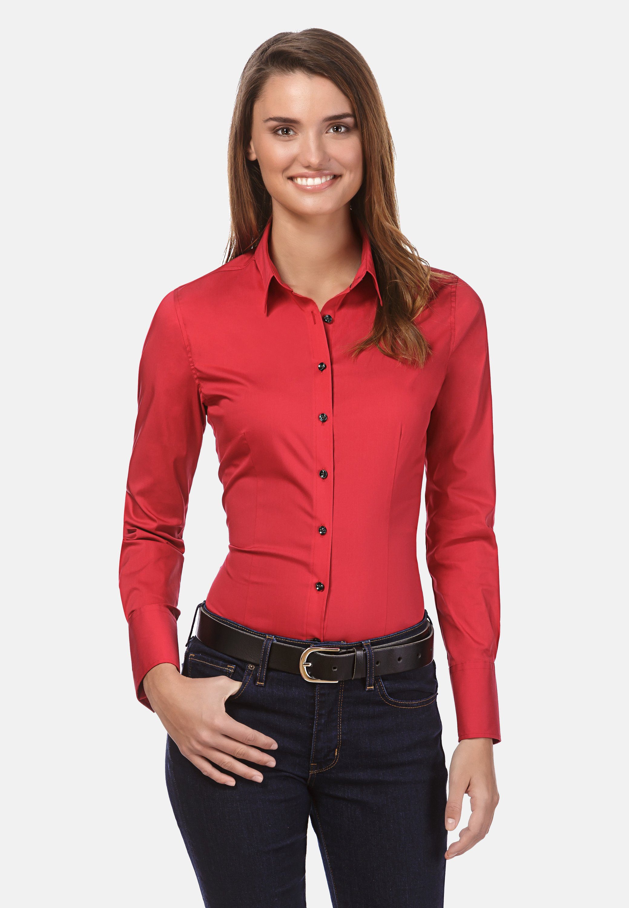 Klassische Bluse tailliert stretch