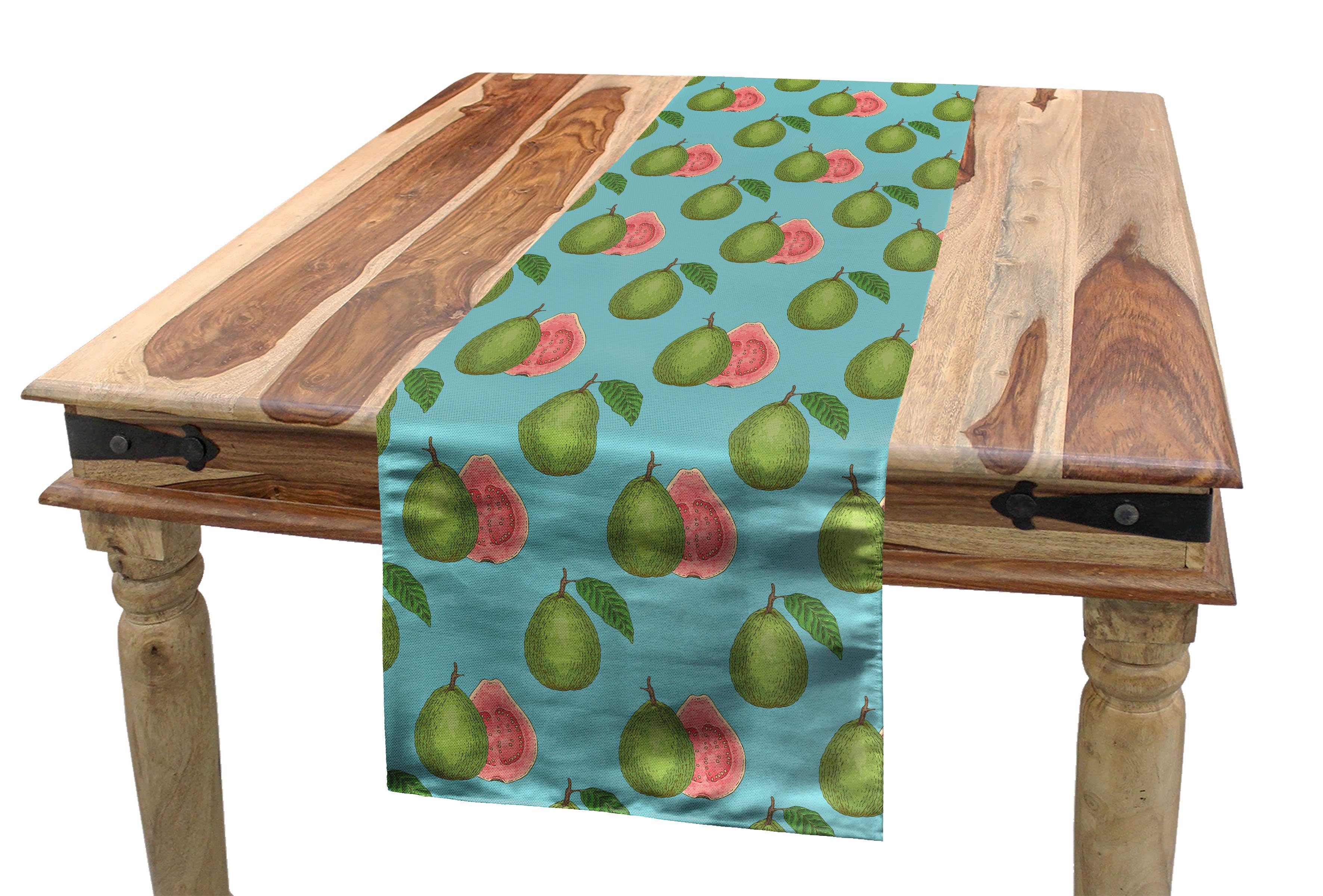 Guava Esszimmer Tischläufer Tischläufer, Dekorativer Küche Rechteckiger Abakuhaus Motive Tropical Frucht Exotische