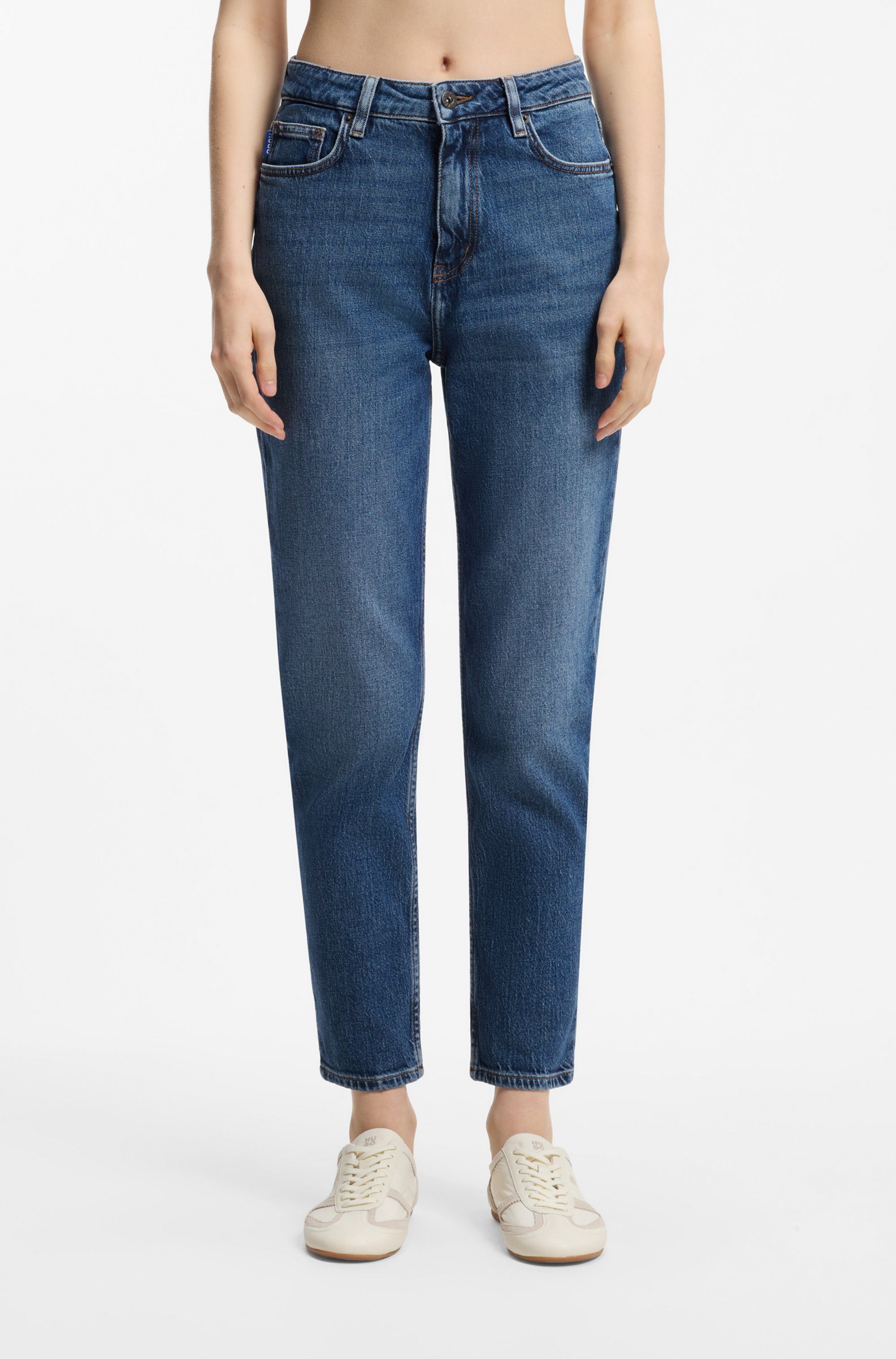 HUGO Blue Mom-Jeans Noe Straight Fit Jeans mit hoher Leibhöhe
