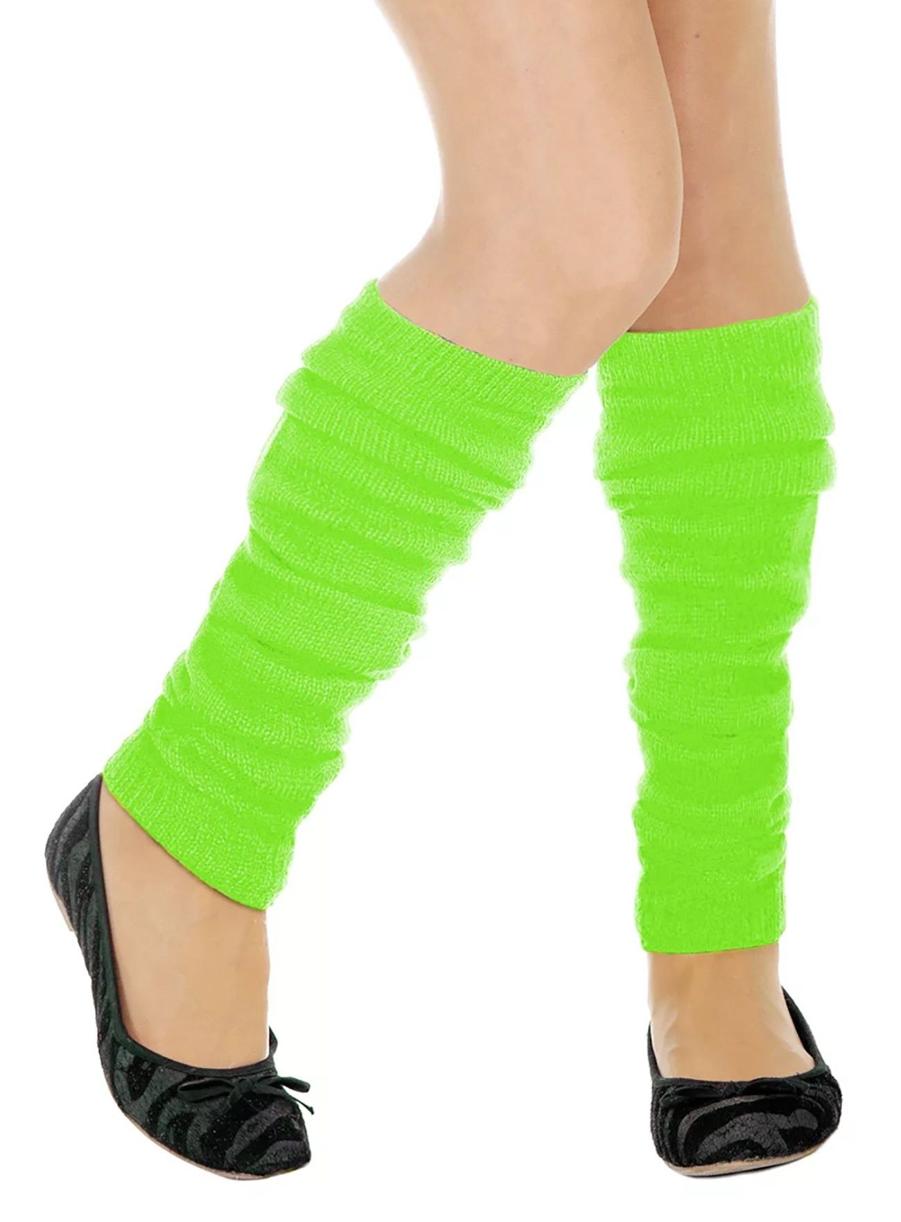 Metamorph Kostüm Beinwärmer neon-grün, Schöne Stulpen für Sport-Outfits, Festivals und 80er Jahre Kostüme
