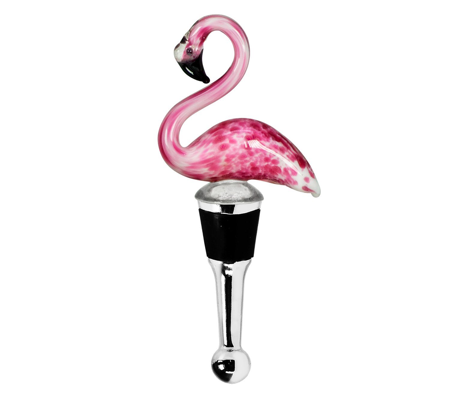EDZARD Flaschenverschluss Flamingo, Flaschenkorken für Champagnerflaschen im Stil traditioneller Glaskunst