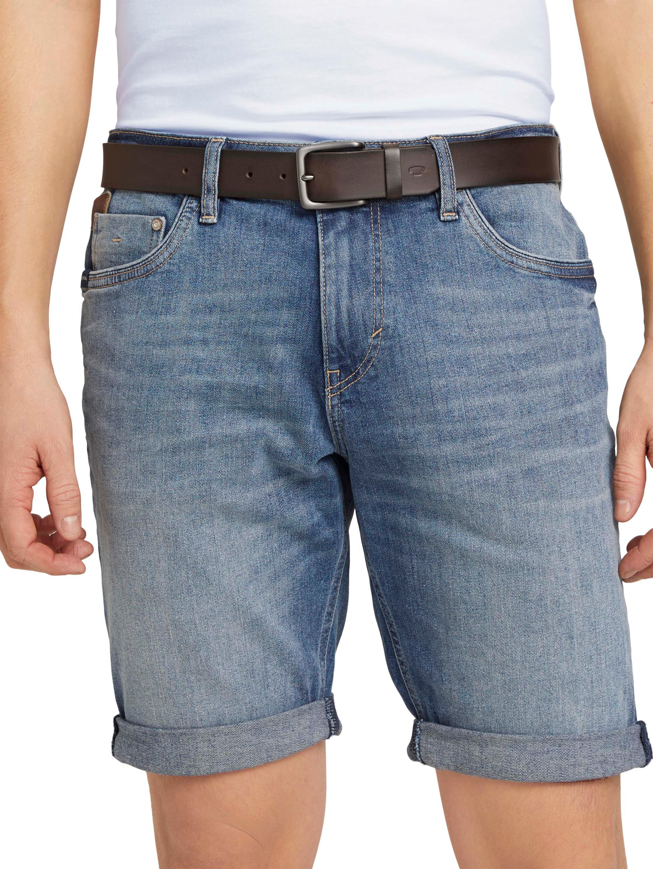 TOM TAILOR Ledergürtel TTSCOTT 3,5 cm breit, Herrengürtel, Jeans und Casual, bis Gr. 120